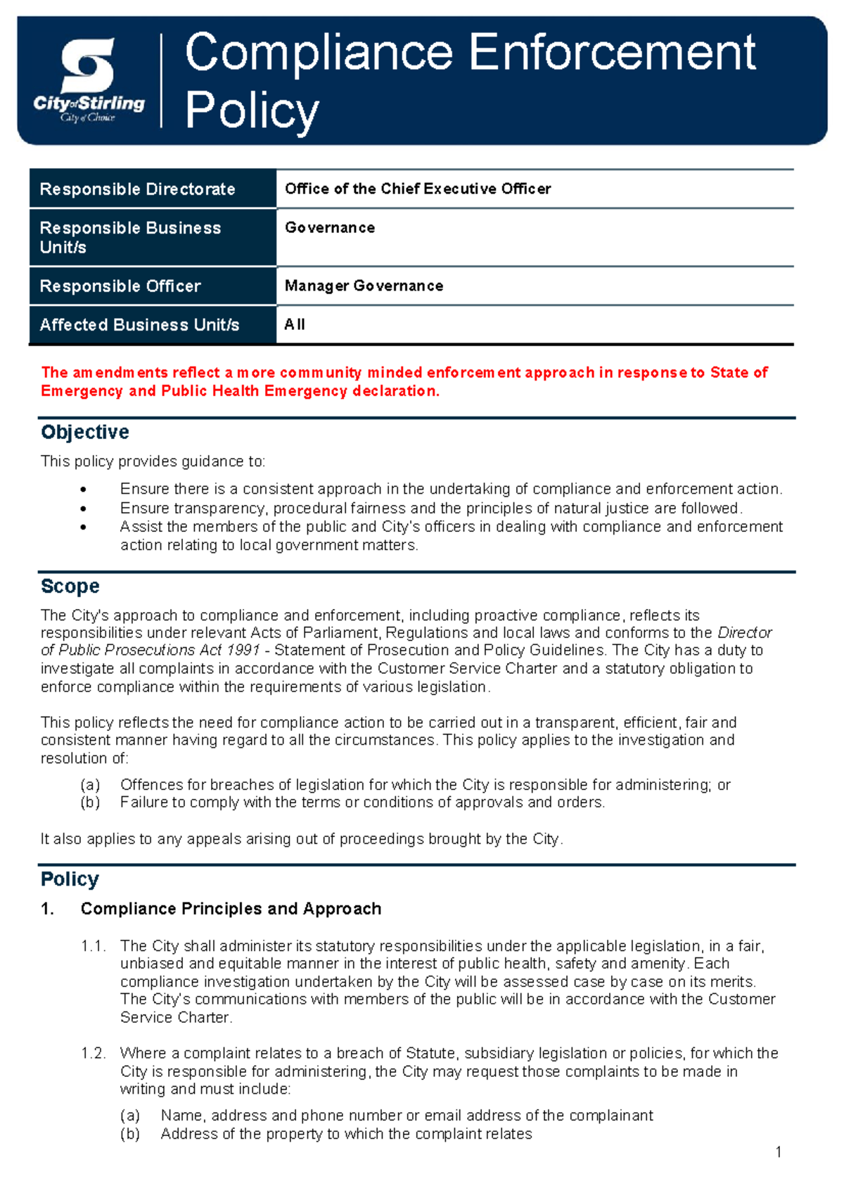 Compliance-Enforcement-Policy - Responsible Directorate Office of the ...