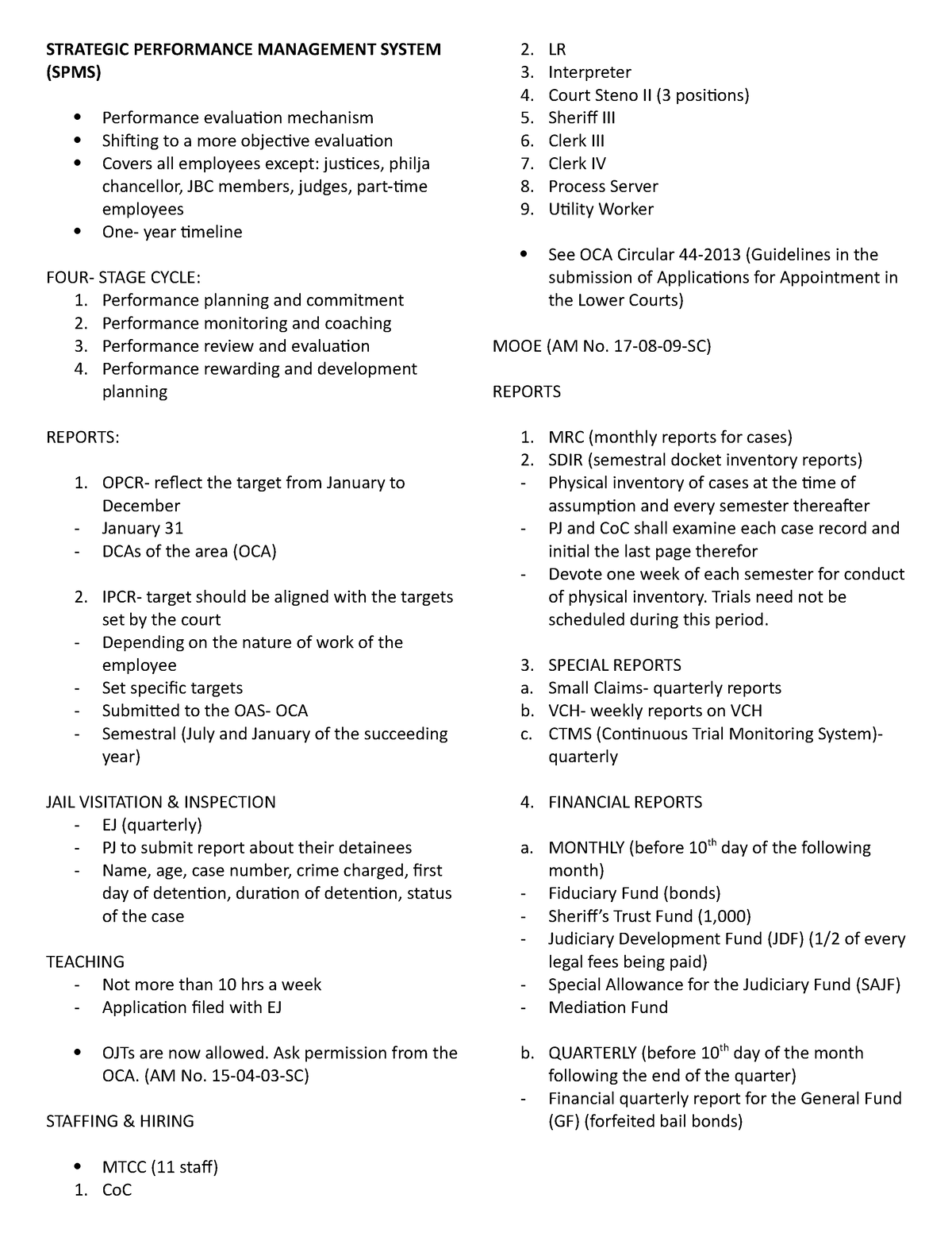 SPMS Notes - STRATEGIC PERFORMANCE MANAGEMENT SYSTEM (SPMS) Performance ...