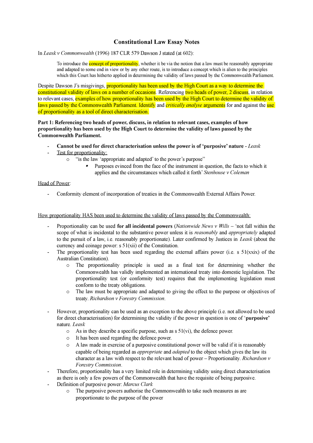 constitutional law essay structure