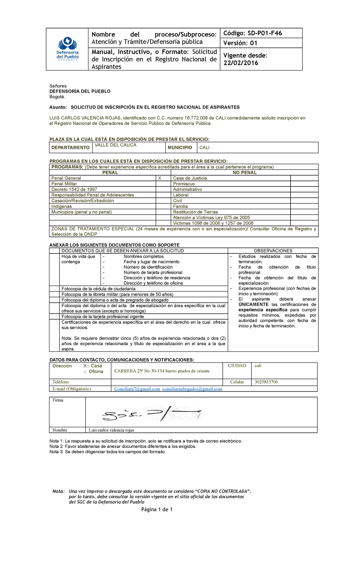 Formulario Defensoria Del Pueblo Nombre Del Procesosubproceso Atención Y Trámitedefensoría 4664