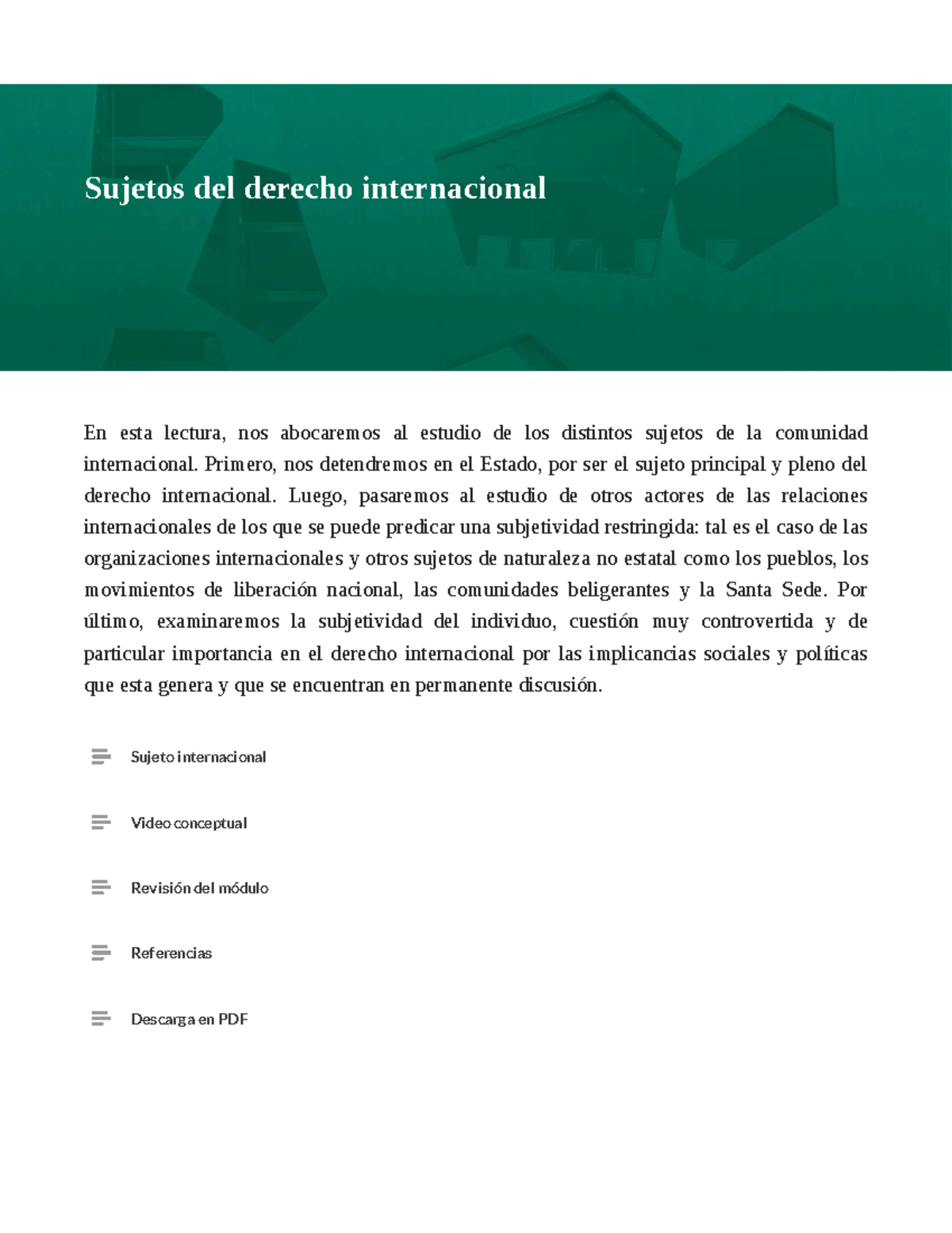 Lectura 4 Sujetos Del Derecho Internacional - En Esta Lectura, Nos ...