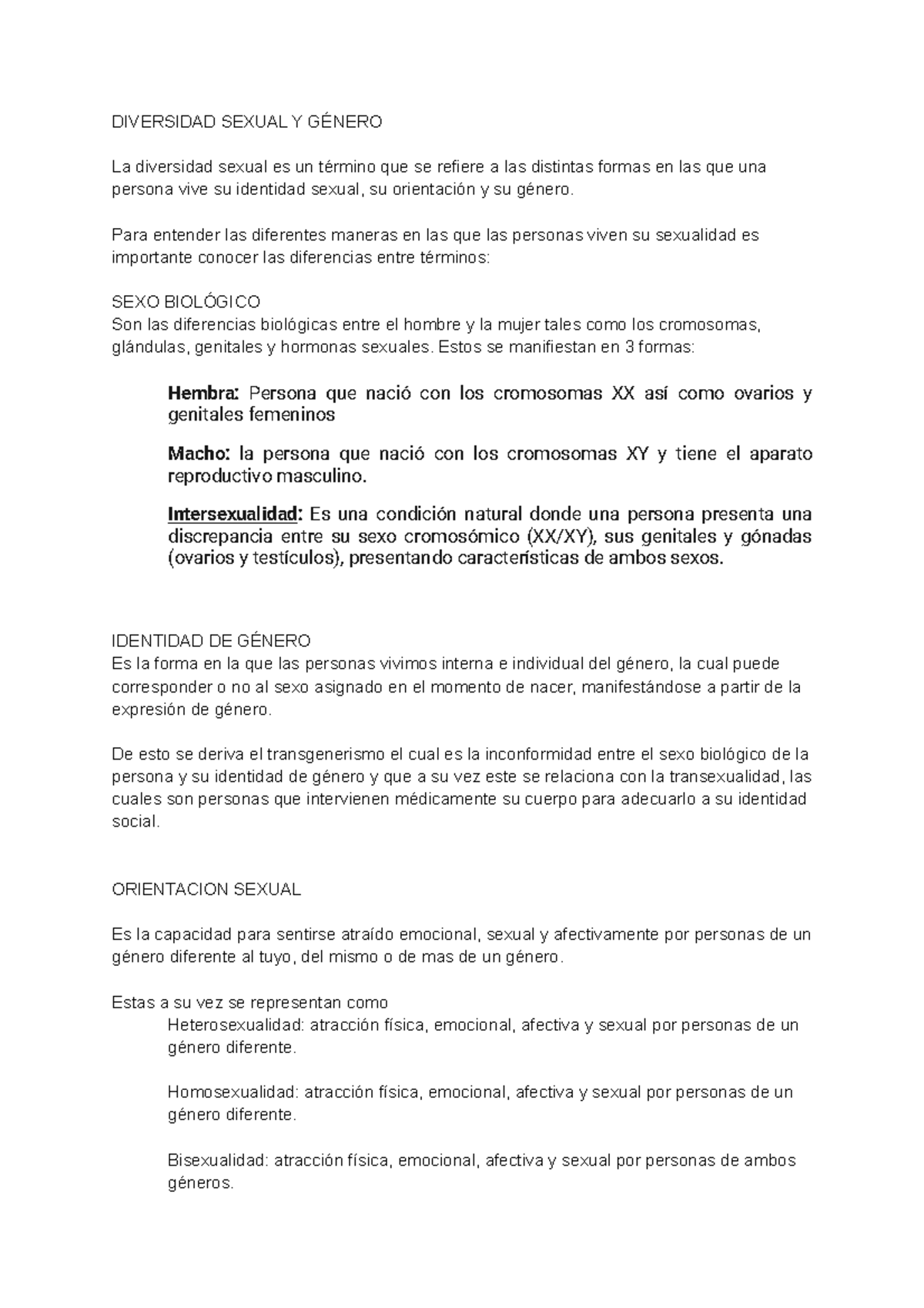 Diversidad Sexual Y Género - DIVERSIDAD SEXUAL Y GÉNERO La diversidad ...