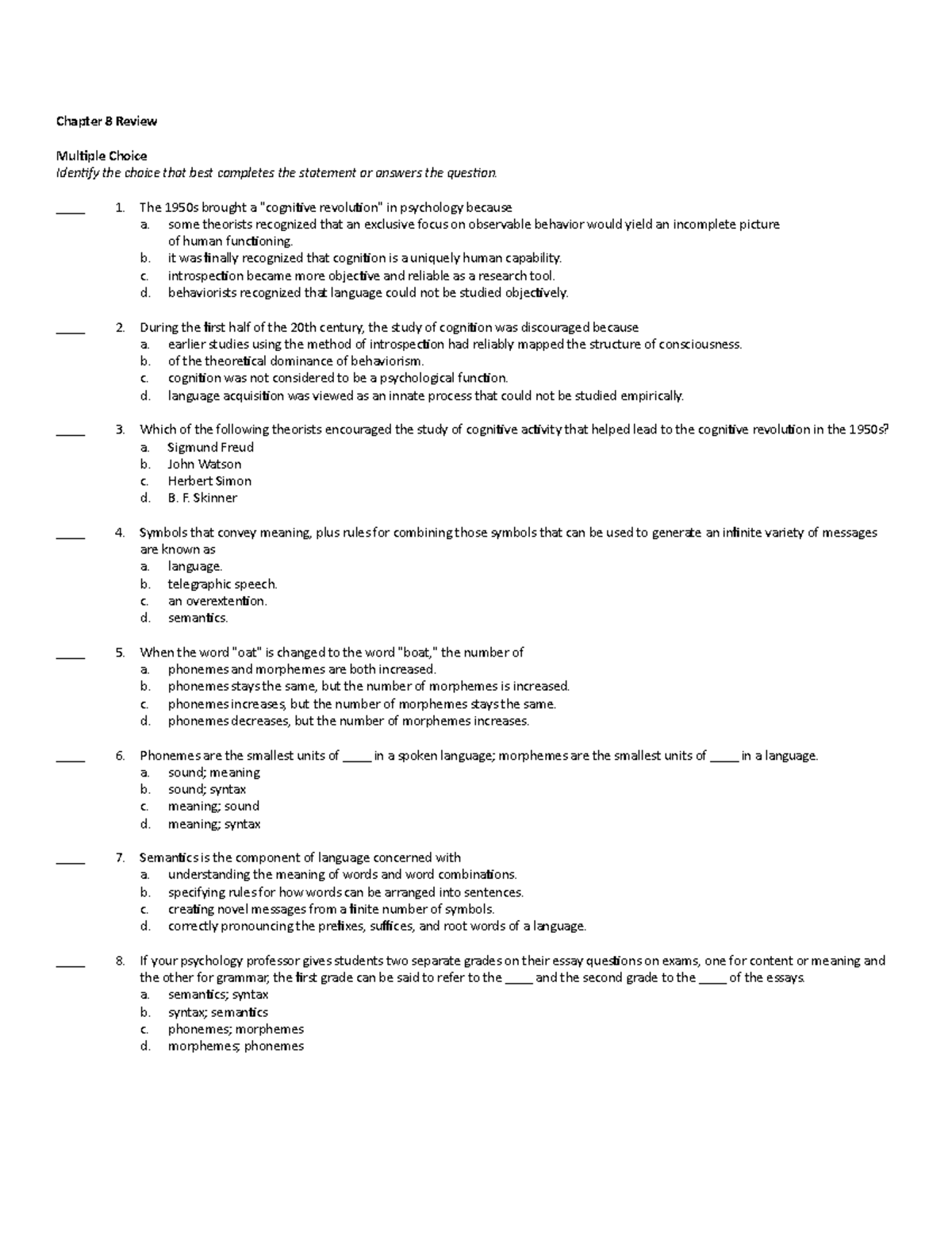  How To Study For Psychology Multiple Choice Exam Study Poster