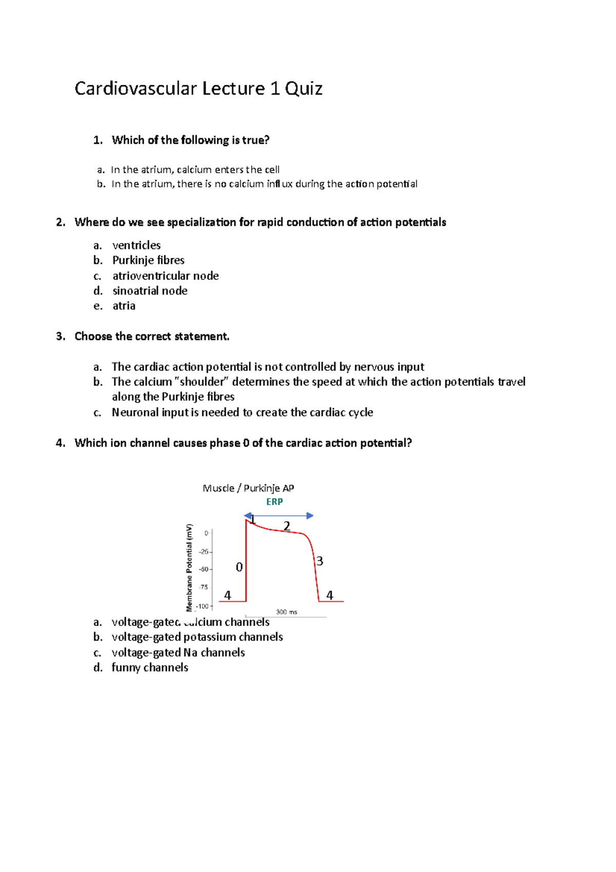 MCQ Cardiovascular Lecture 1 - Cardiovascular Lecture 1 Quiz Which Of ...