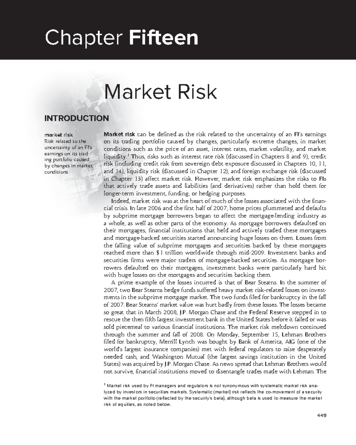 Saunders chapter 15 - 449 Chapter Fifteen Market Risk INTRODUCTION ...