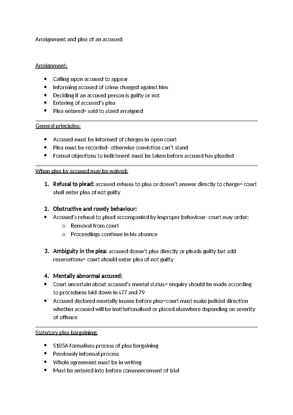 Arraignment and plea of an accused - Arraignment and plea of an accused ...