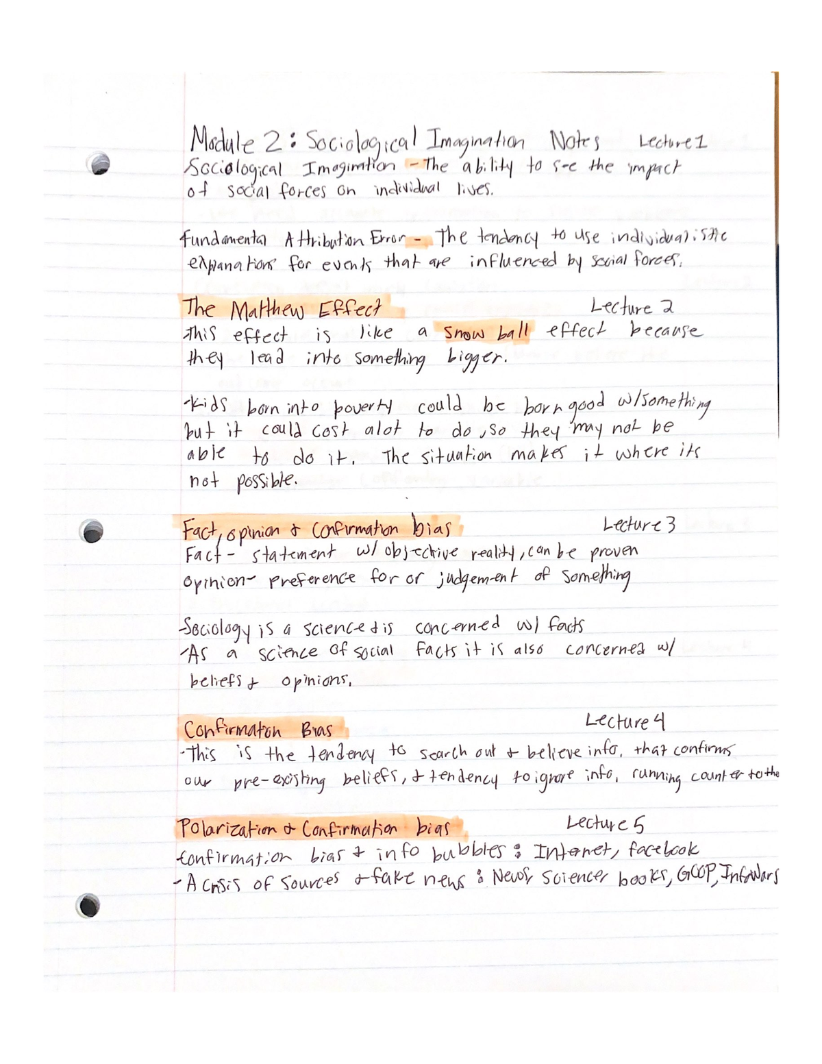 Module 2: Sociological Imagination notes - SOCY 101 - USC - Studocu