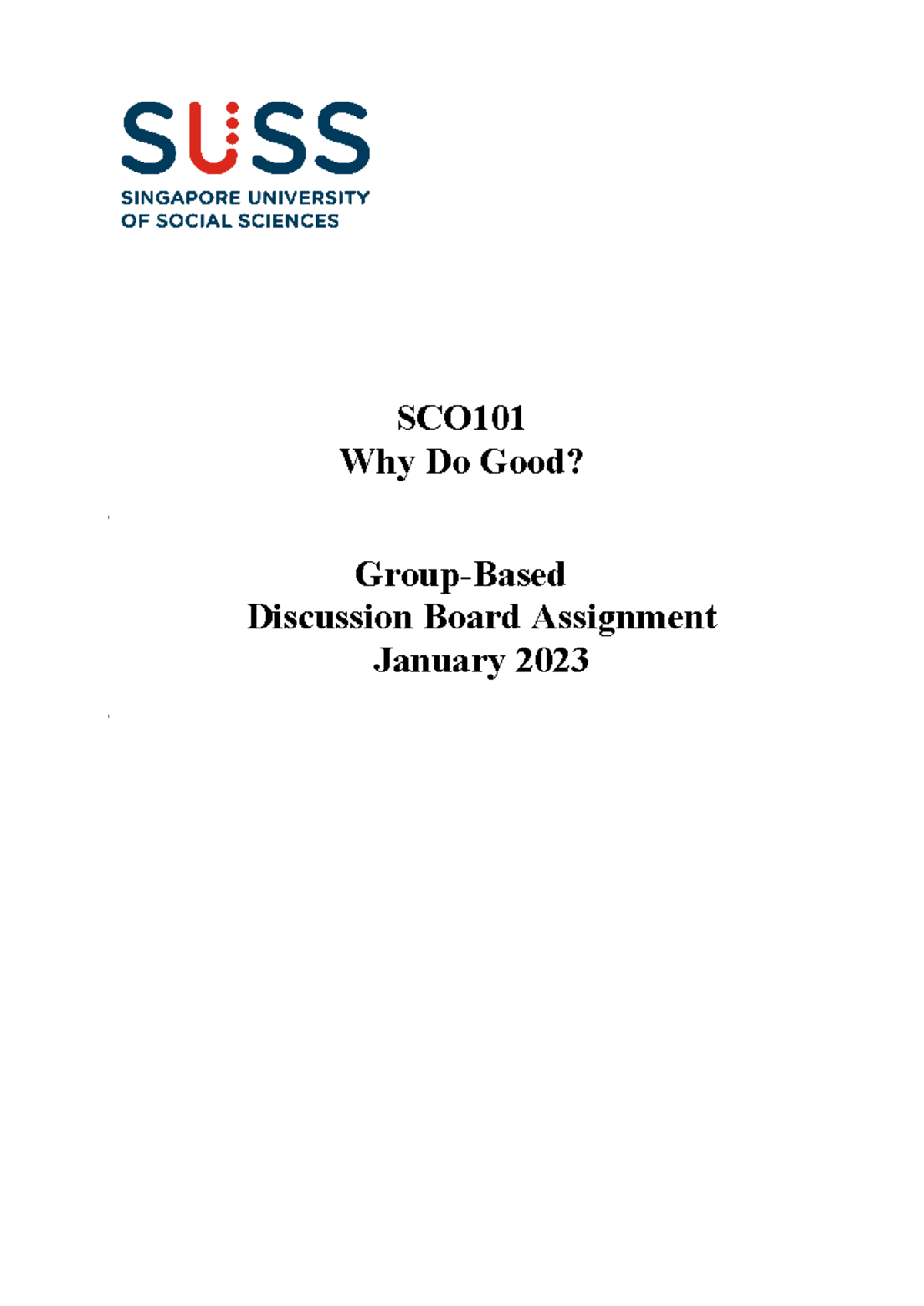 DB Assignment January 2023 (FT) - SCO Why Do Good? Group-Based ...