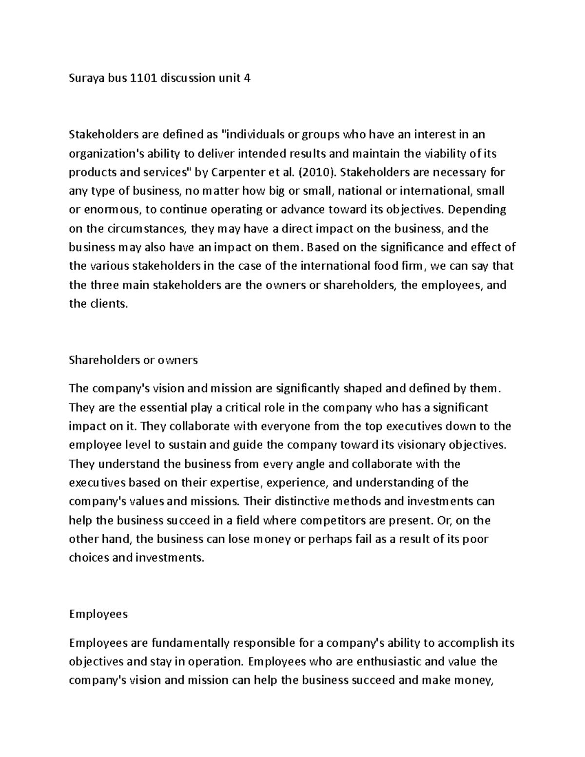 Suraya bus 1101 discussion unit 4 - Suraya bus 1101 discussion unit 4 ...