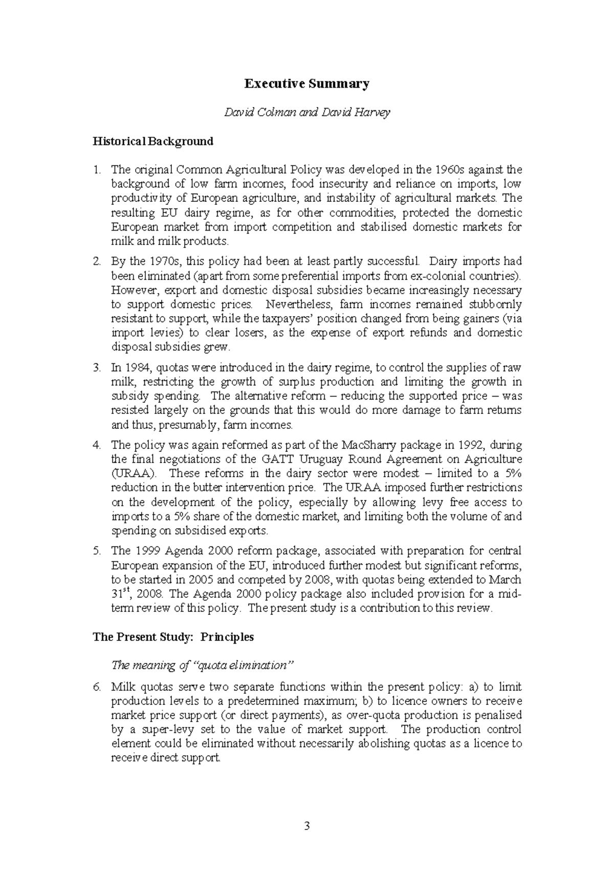 Execsum - Executive Summary - Executive Summary David Colman and David ...