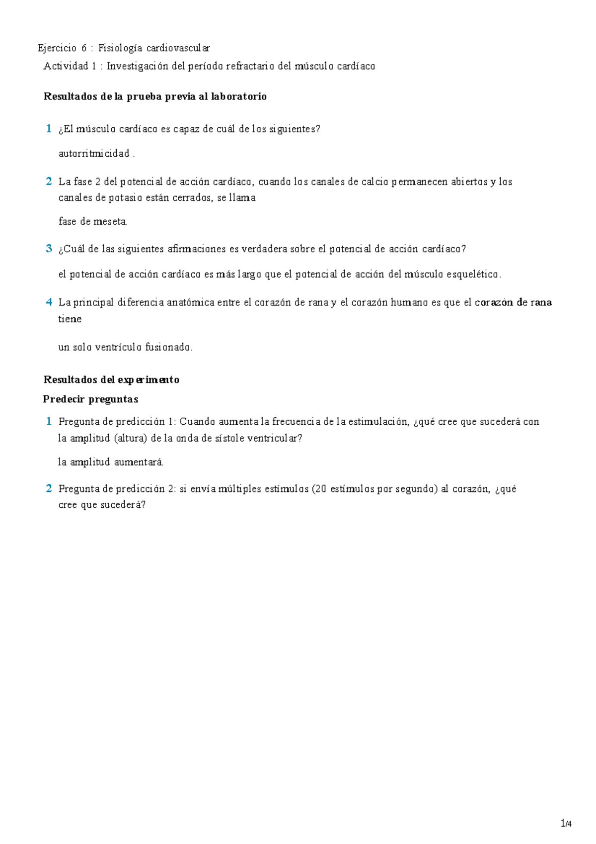 Physio Ex Ejercicio 6 Actividad 1 - 1 / Ejercicio 6 : Fisiología ...