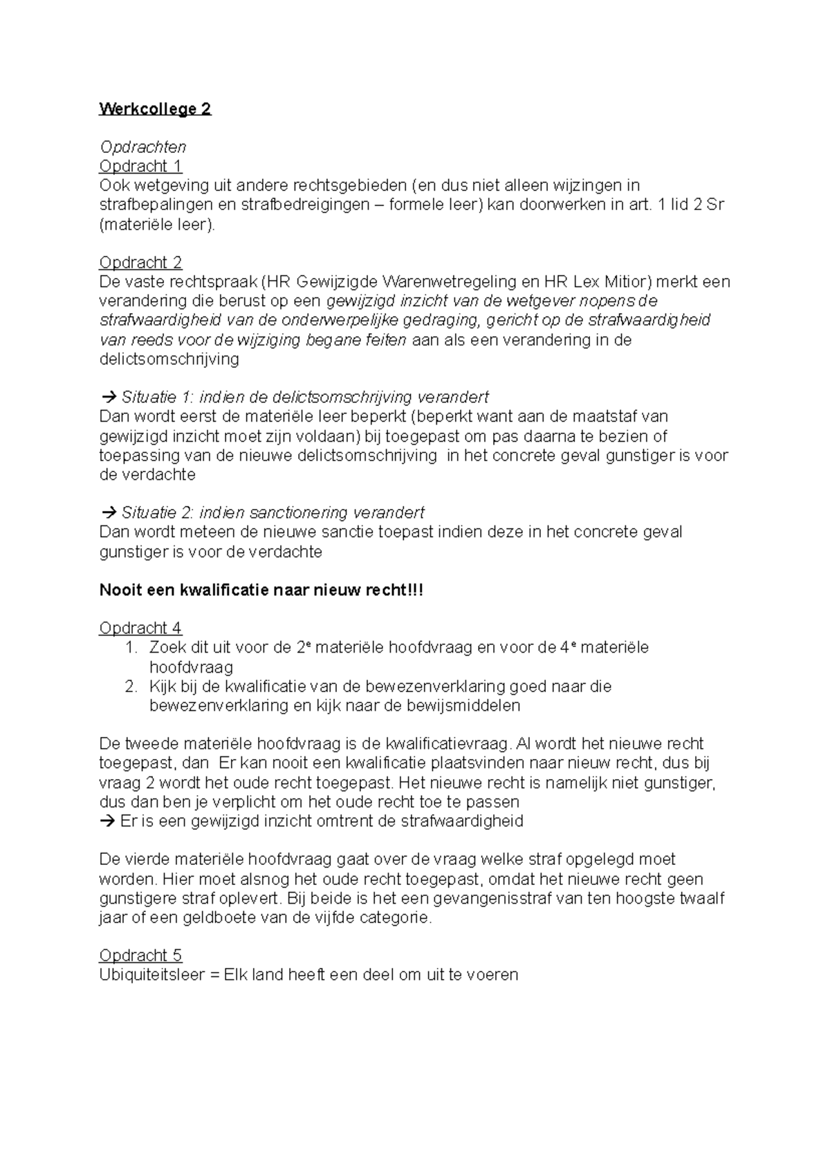 Werkcollege Opdrachten - Werkcollege 2 Opdrachten Opdracht 1 Ook ...