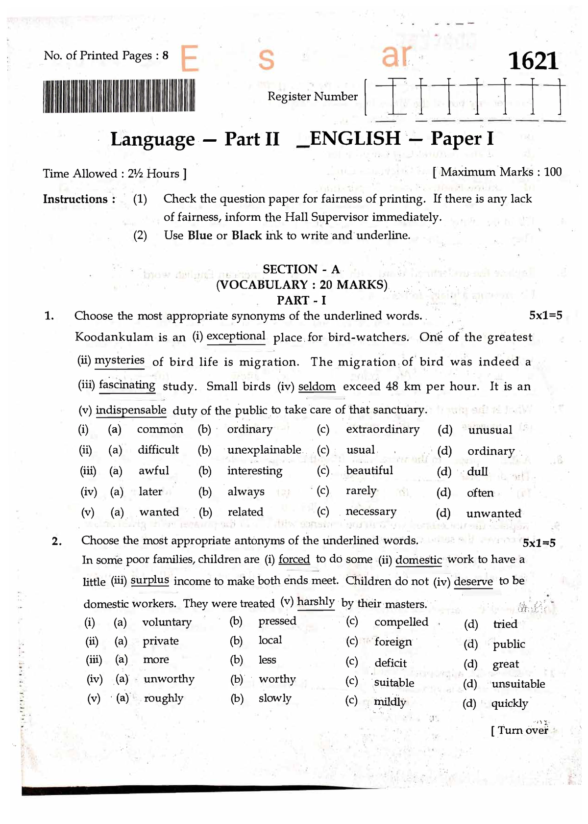 10th- Eng paper 1-2019-www.governmentexams -..,, .· · No: of Printed ...