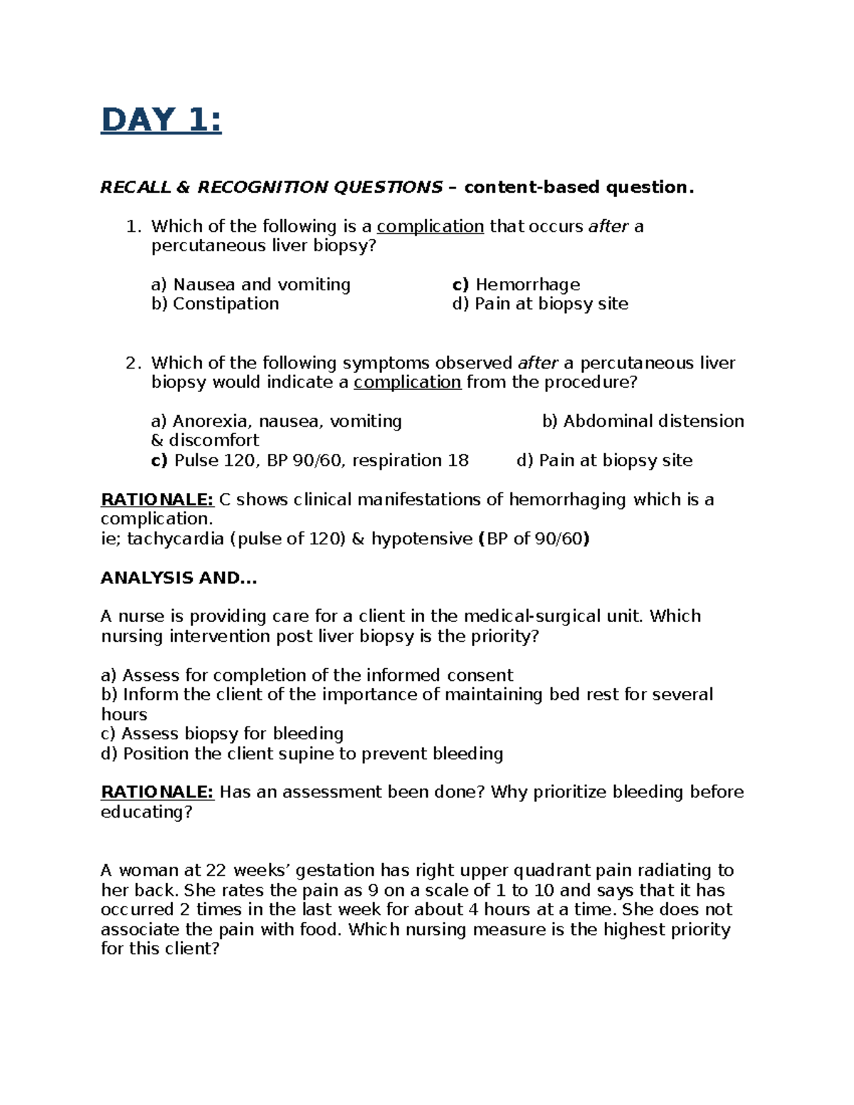 REx PN crusade study guide notes - DAY 1: RECALL & RECOGNITION ...