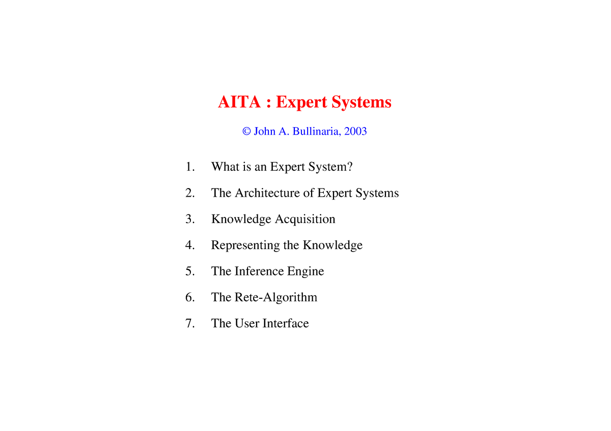 assignment on artificial intelligence and expert systems