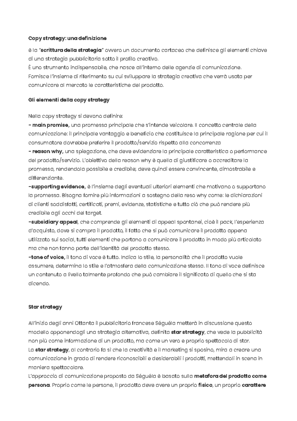 Copy strategy, star strategy, brief - Copy strategy: una definizione è ...