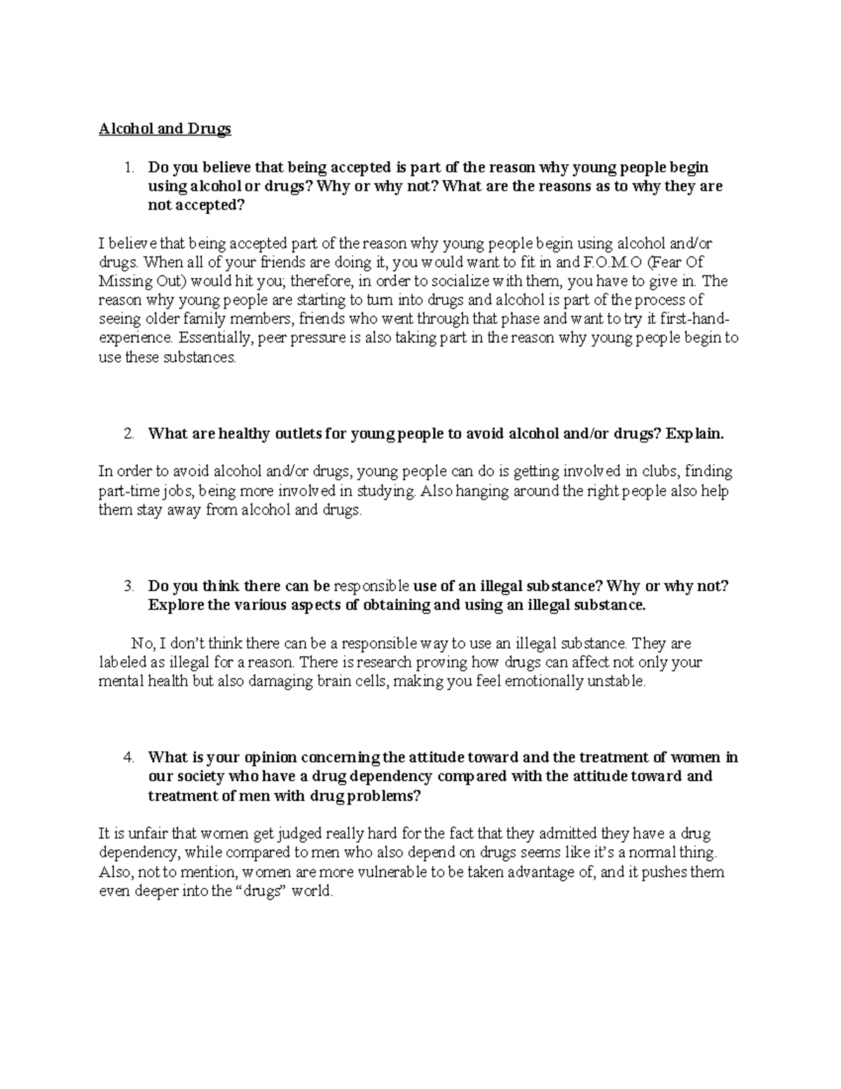 Alcohol And Drugs Chapters Alcohol And Drugs Do You Believe That