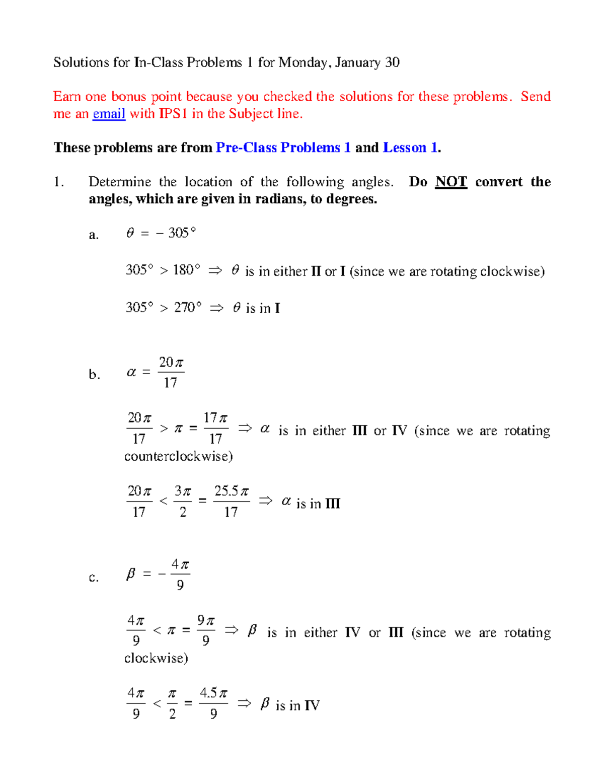 Problems 1MWFSol - Solutions for In-Class Problems 1 for Monday ...