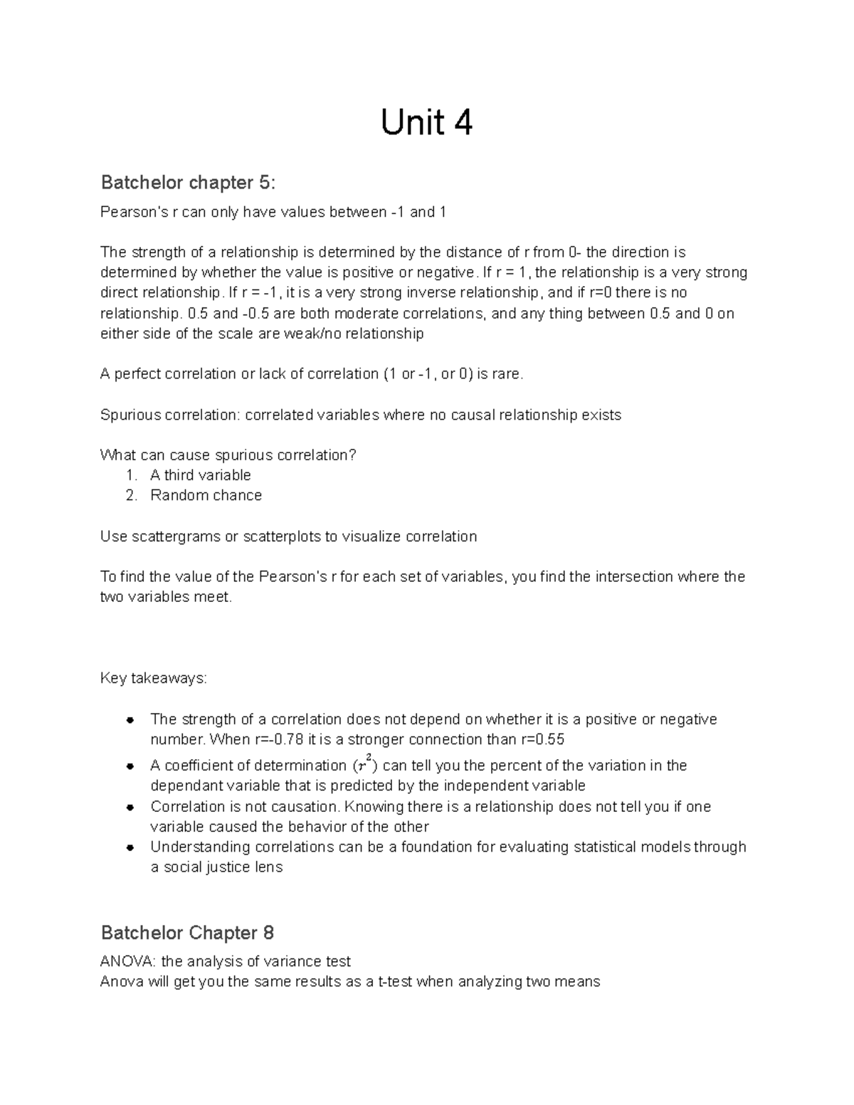 UNIT FOUR - HW and Lecture notes for Unit 4 - Dr. Begg - Unit 4 ...
