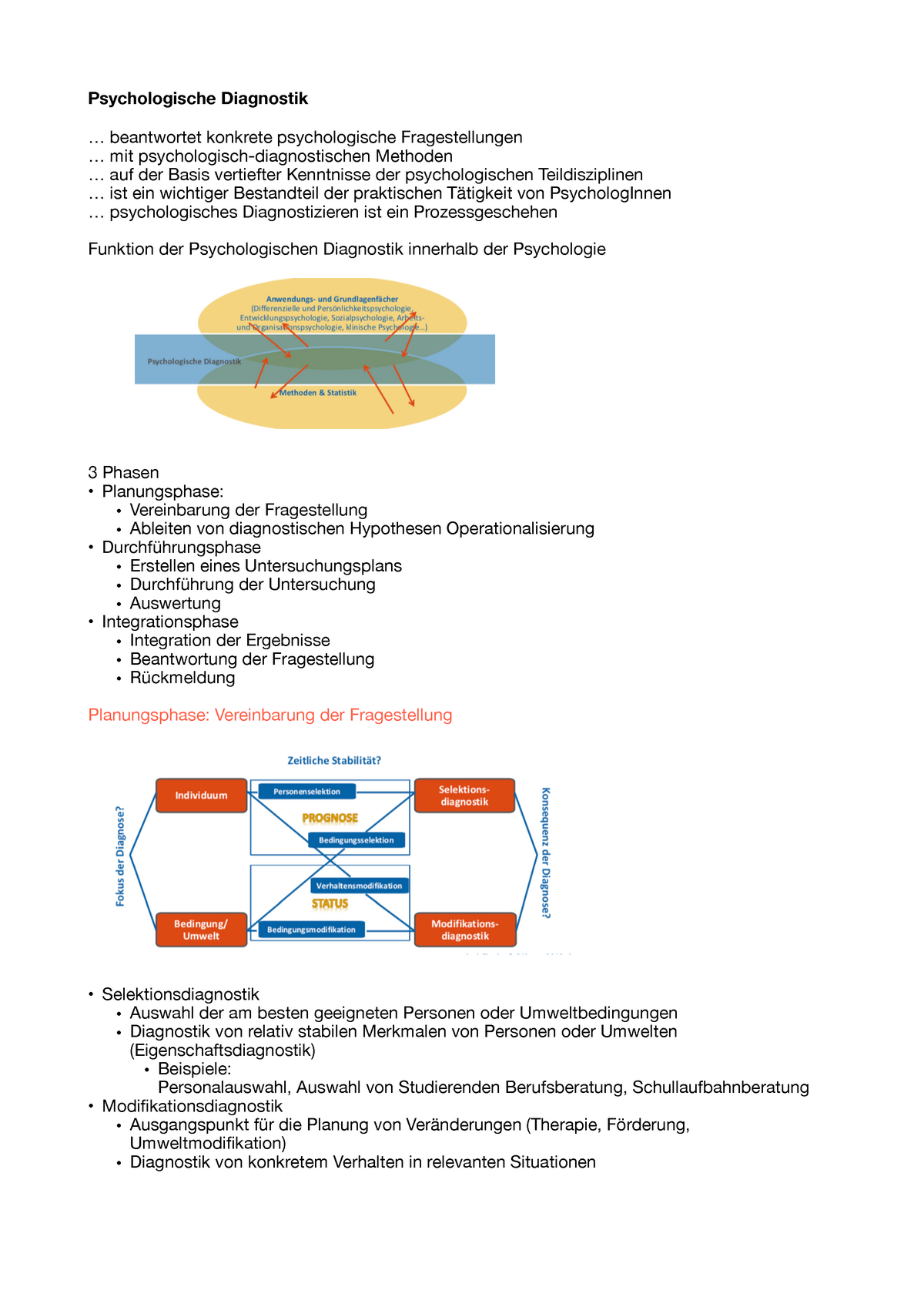 Diagnostik VO: alle Foliensätze zusammengefasst - DIAGNOSTIK Bei einem  psychologischen Test (a) - Studocu