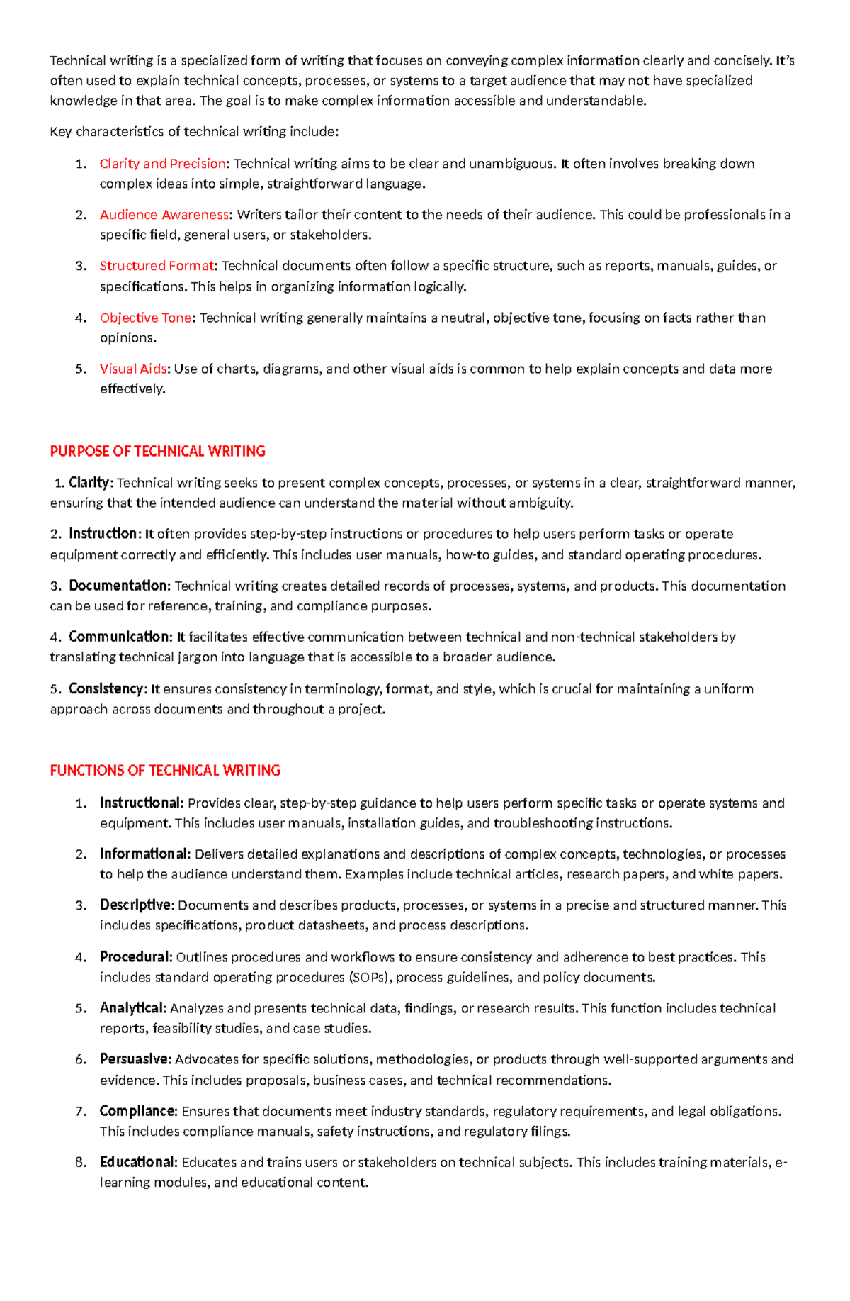 Allied-2- Prelim - Good - Technical writing is a specialized form of ...