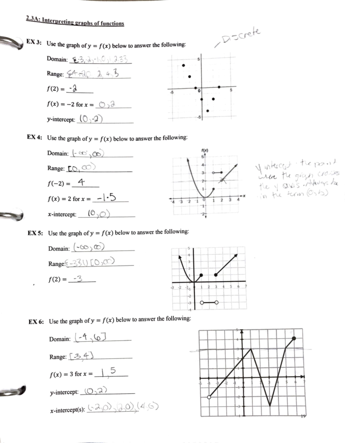 2.3A Interpreting Graphs of Functions cont - kJA: lnt e rpr etmg graphs ...