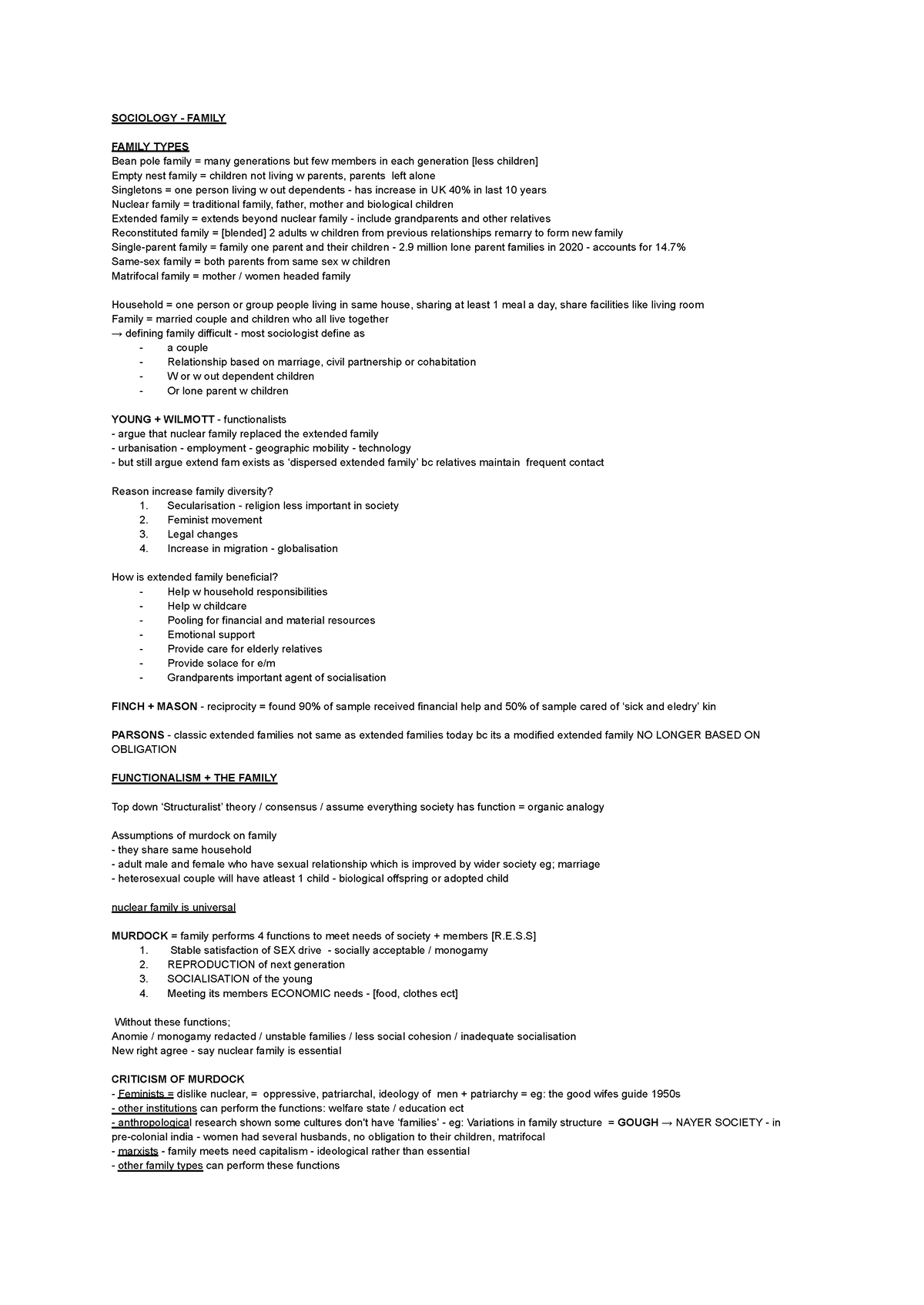 Family - Sociology - SOCIOLOGY - FAMILY FAMILY TYPES Bean pole family ...