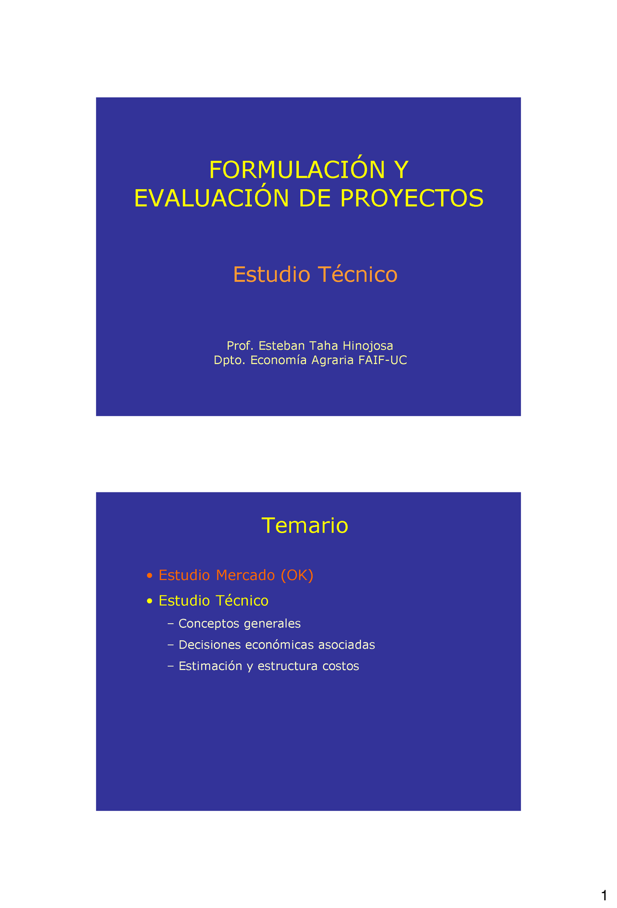 03 Estudio Técnico - FEP - FORMULACI”N Y EVALUACI”N DE PROYECTOS Prof ...