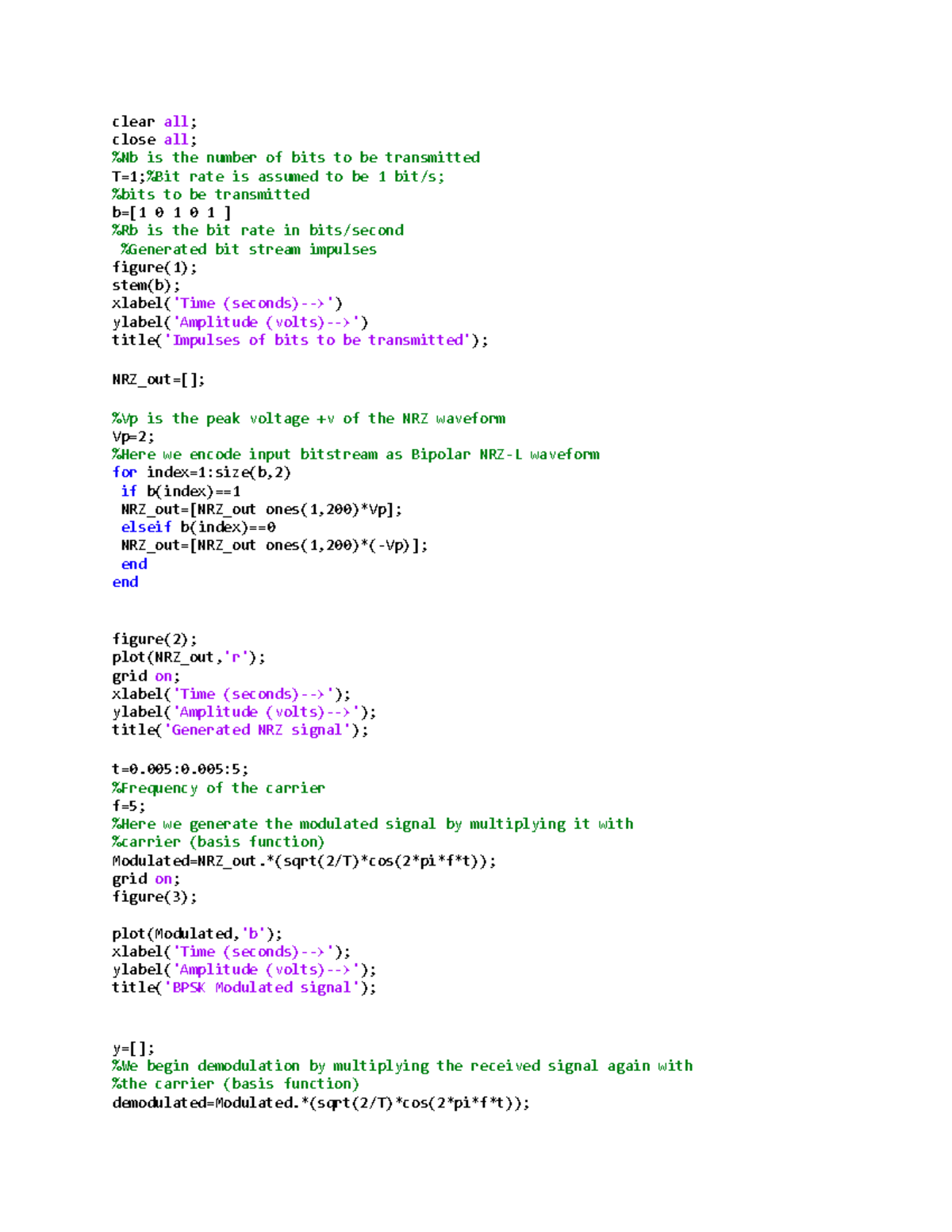 DC Exp-8 Matlab - Experiment of dc - clear all; close all; %Nb is the ...