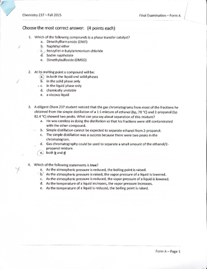Experiment 10 Phase Transfer Catalysis - Han Hsiang Hsu CHEM 237 - 518 ...
