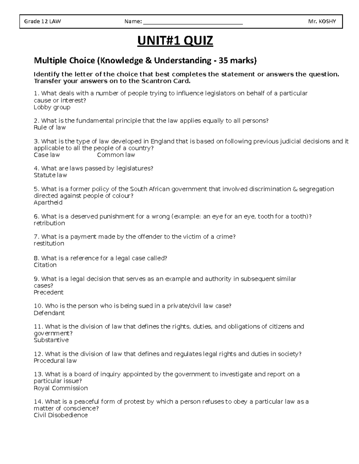 grade 12 law assignments