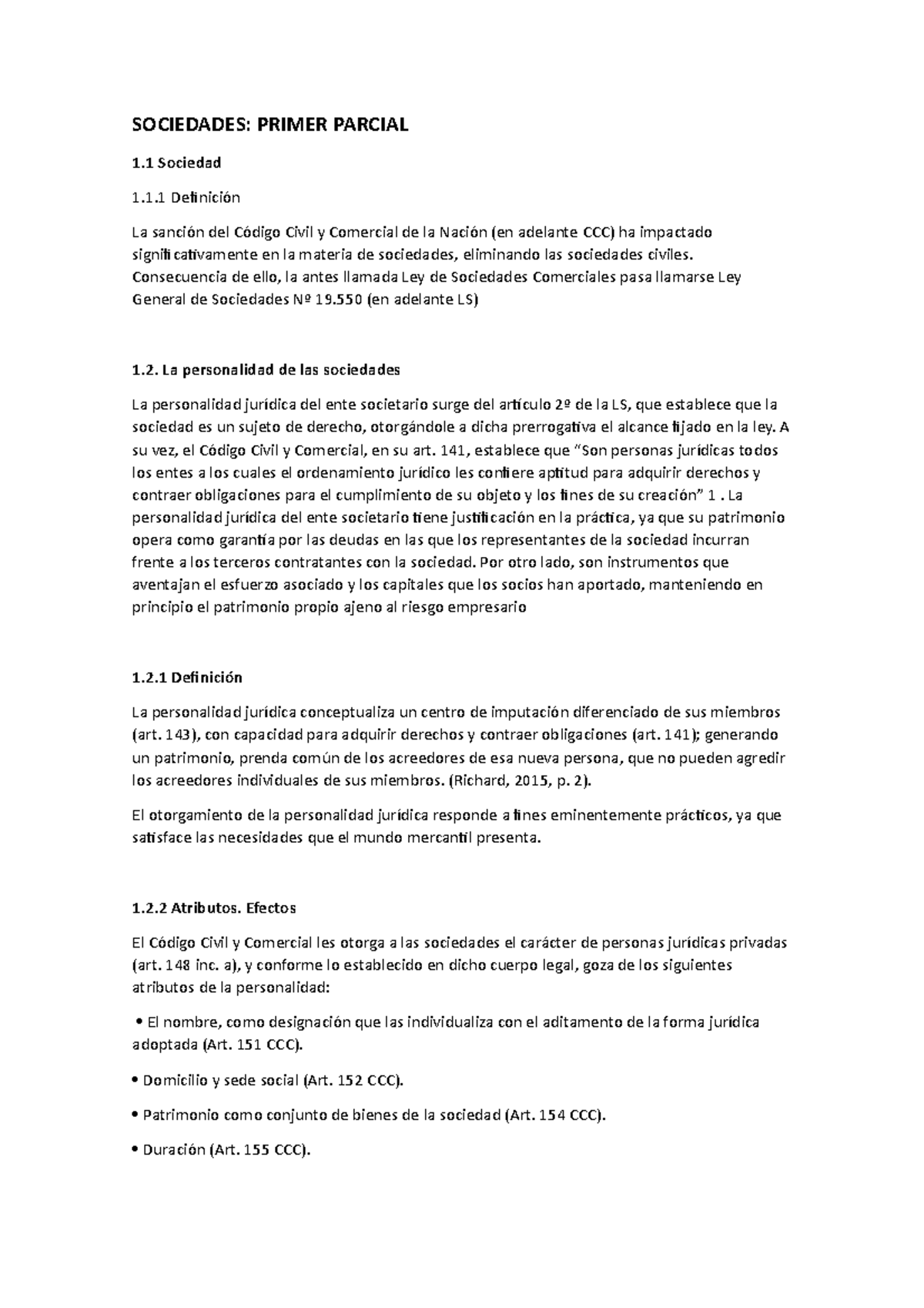 Apuntes Sociedades Primer Parcial - SOCIEDADES: PRIMER PARCIAL 1 ...