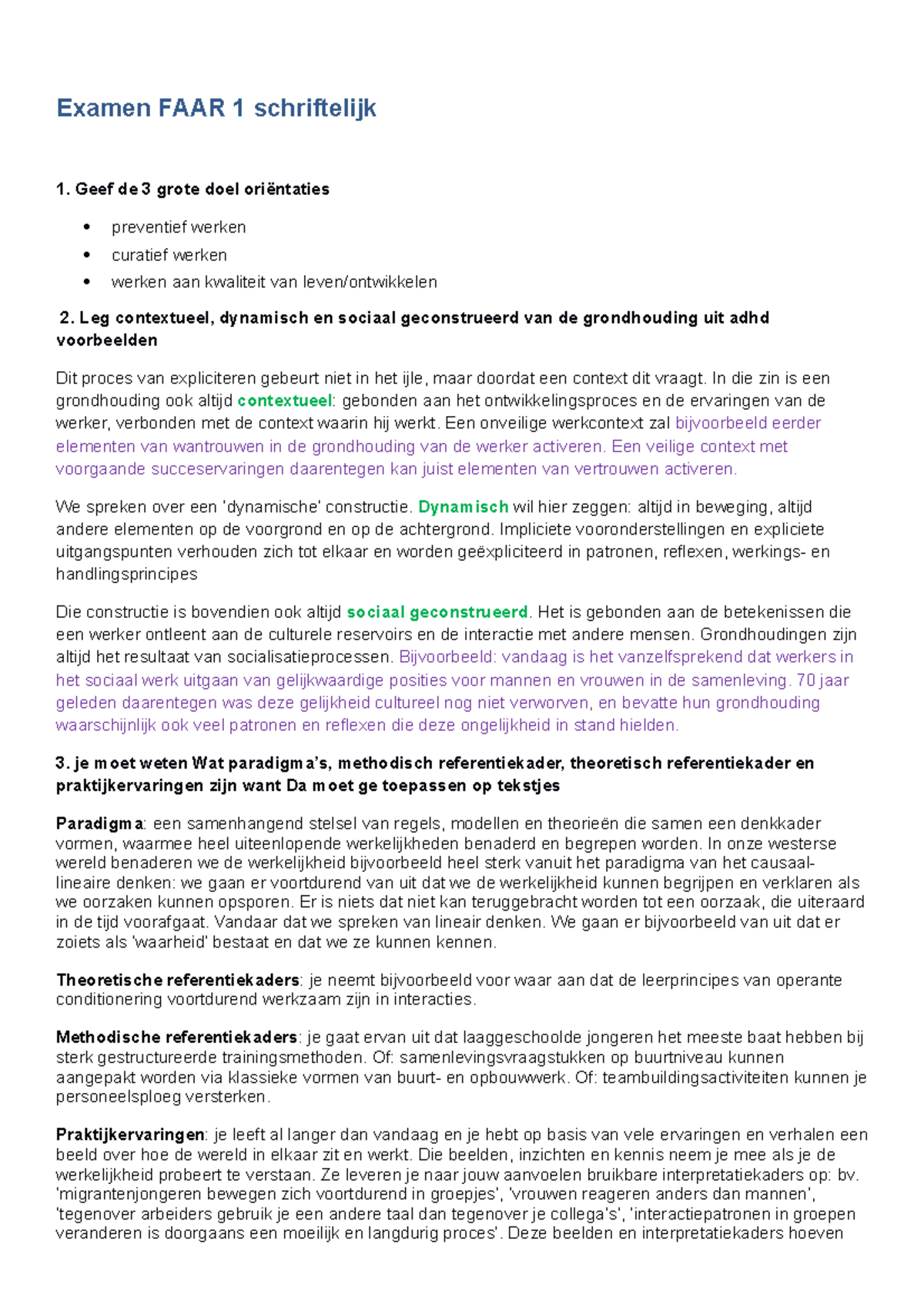 Examenvragen FAAR 1 - Filosofie - Examen FAAR 1 Schriftelijk 1. Geef De ...