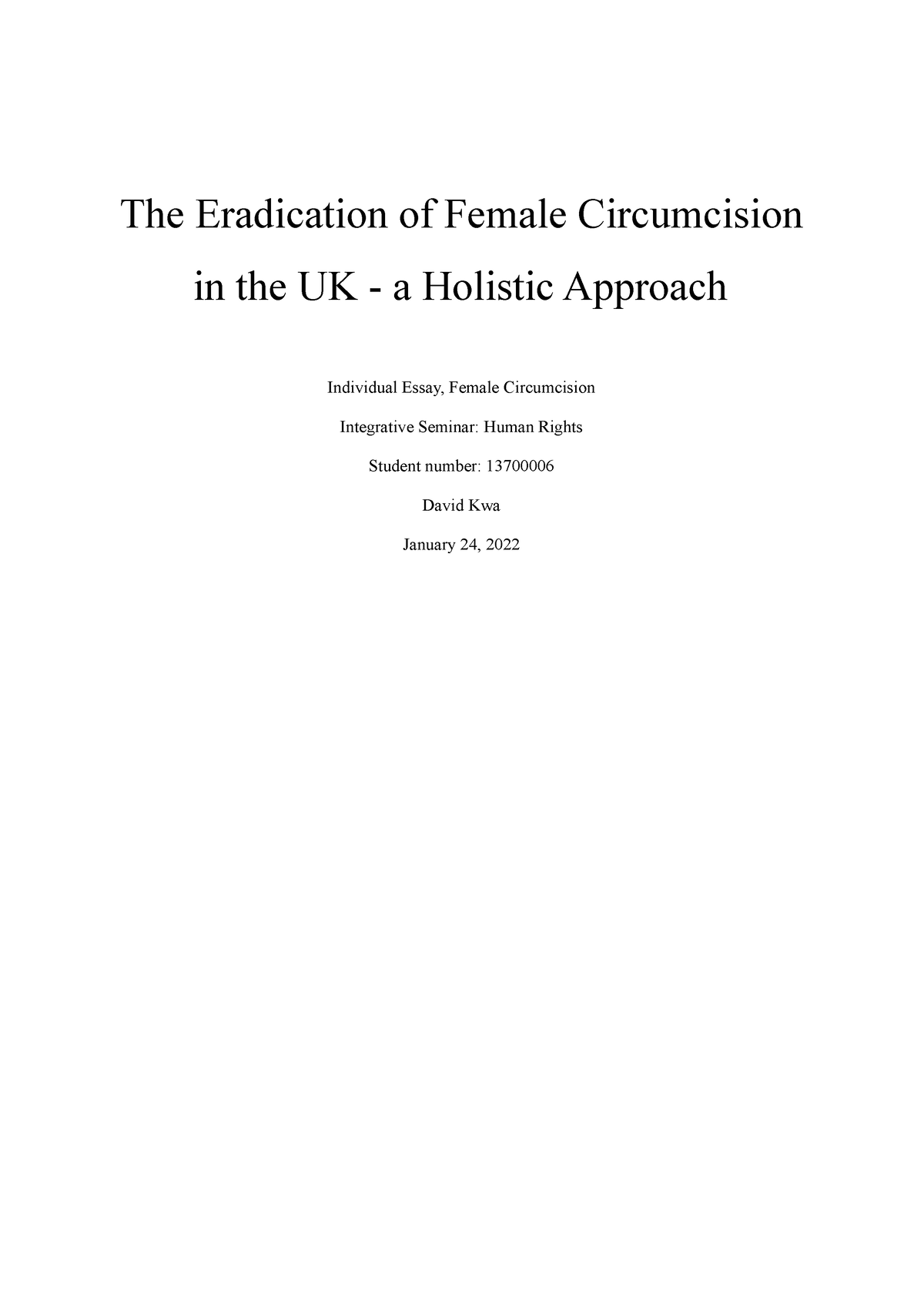 what is the purpose of circumcision essay