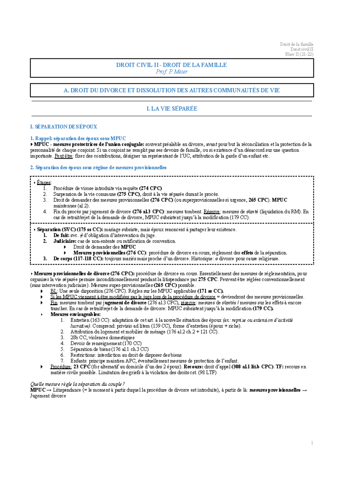 Résumé RM - Droit Civil II (Meier) - Droit civil II Blaw II ( 21 - 22 ...