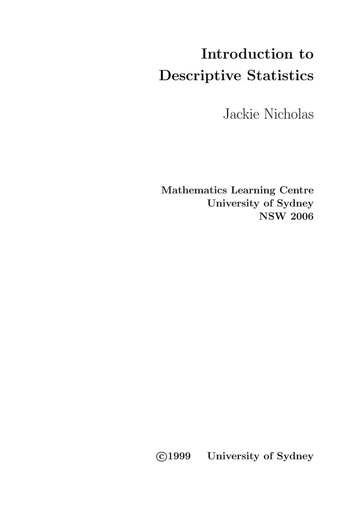 descriptive statistics master thesis