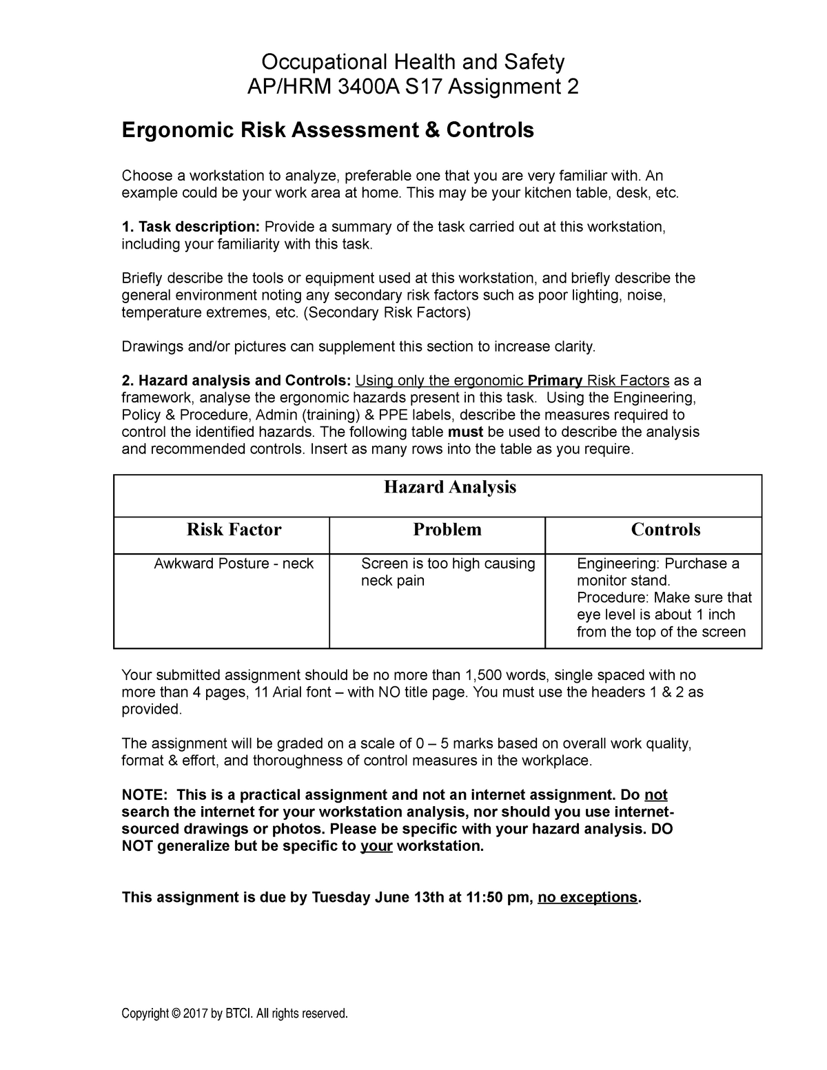 health and safety assignment 2