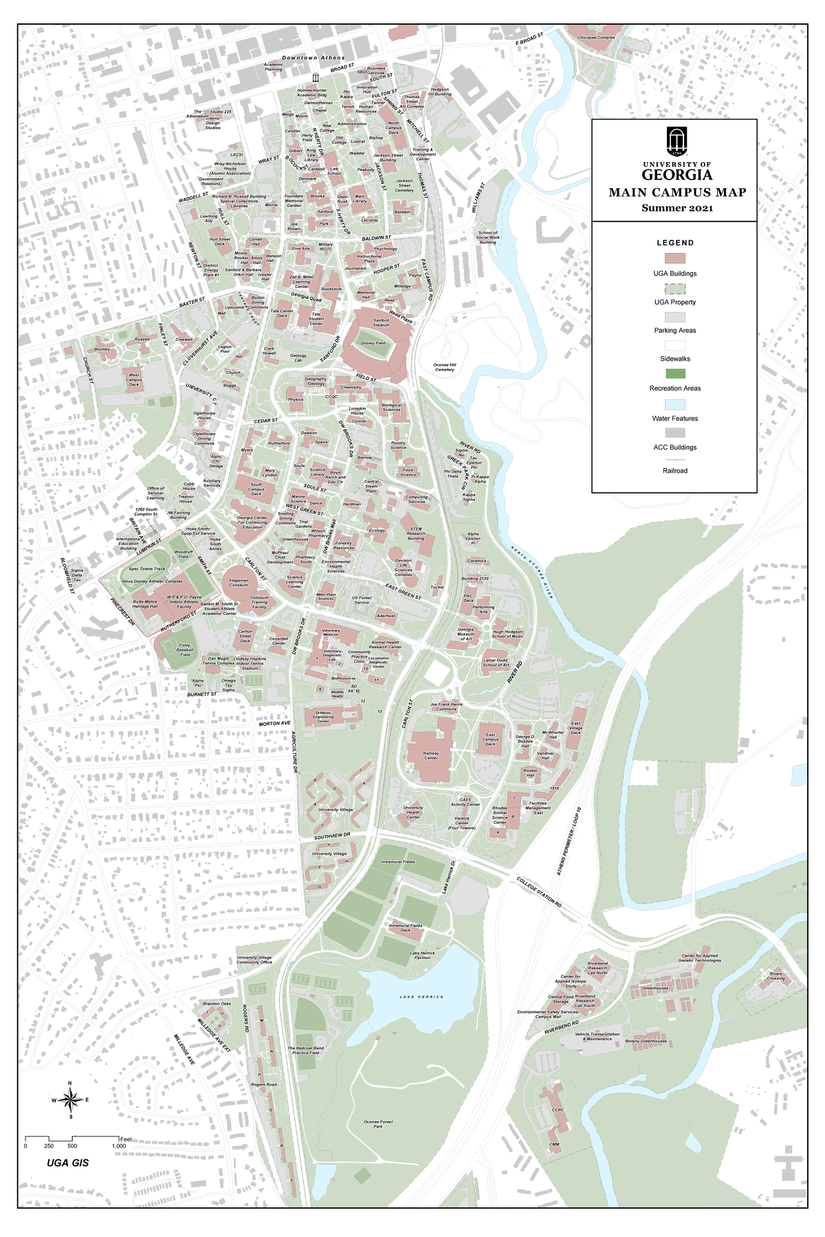 24x36campusmap - ..,. - DW Brooks Mall Jackson Street Cemetery L A K E ...