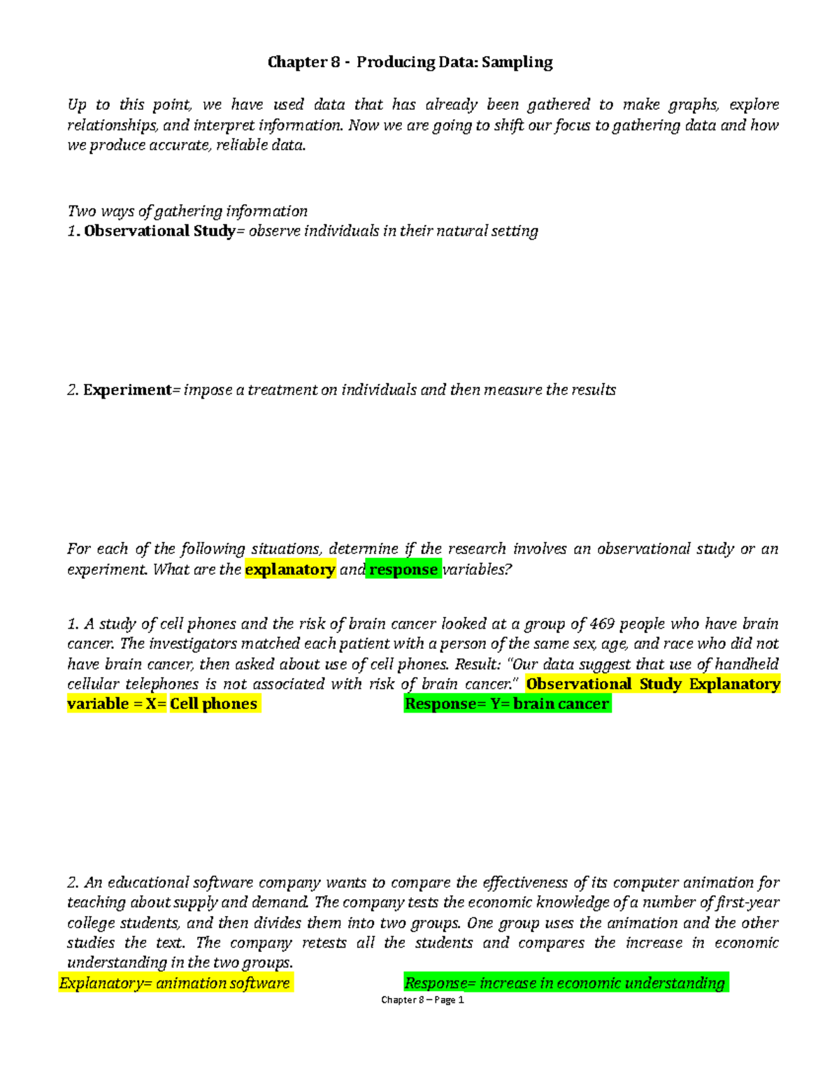 Ch8 Producing Data-Sampling - Chapter 8 - Producing Data: Sampling Up ...