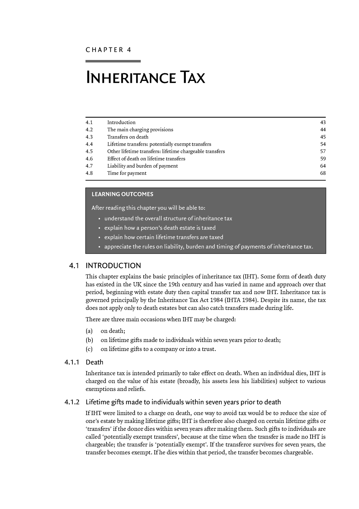 Chapter 04 - Inheritance Tax - Inheritance Tax 43 CHAPTER 4 Inheritance ...