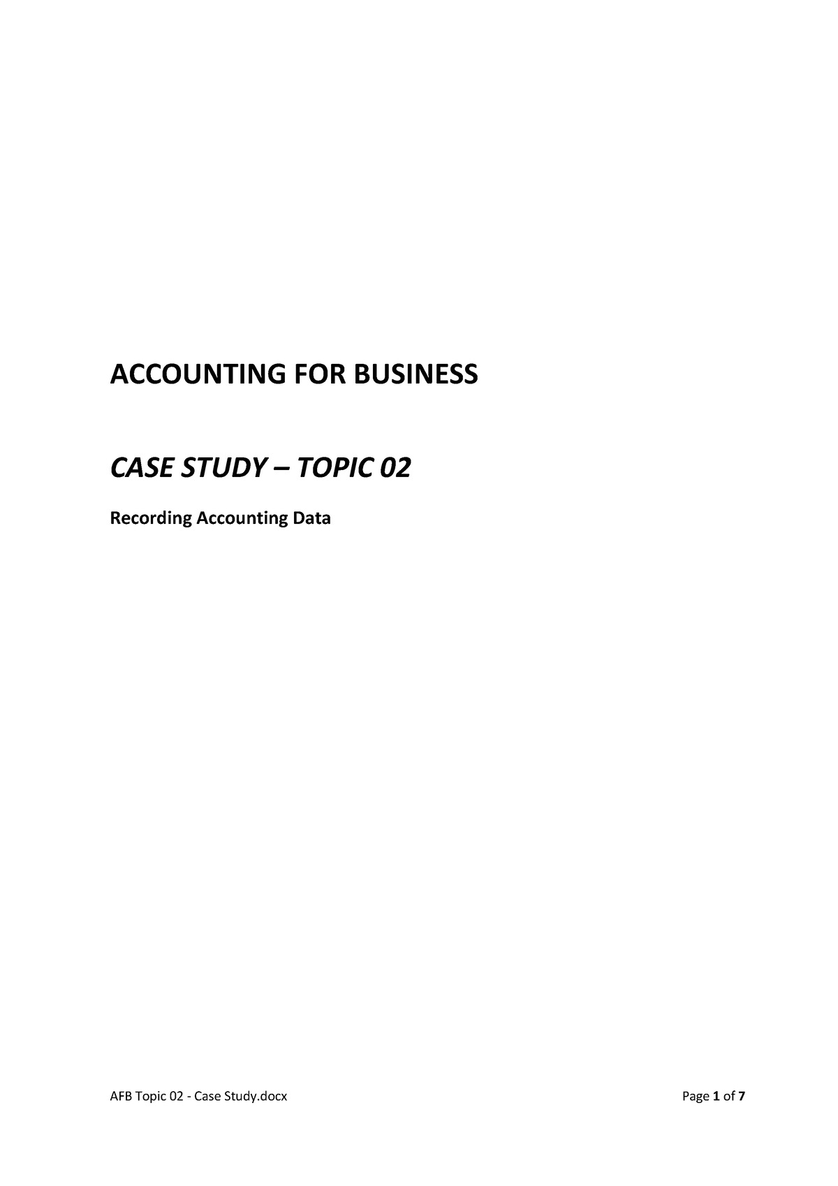 case study accounting meaning