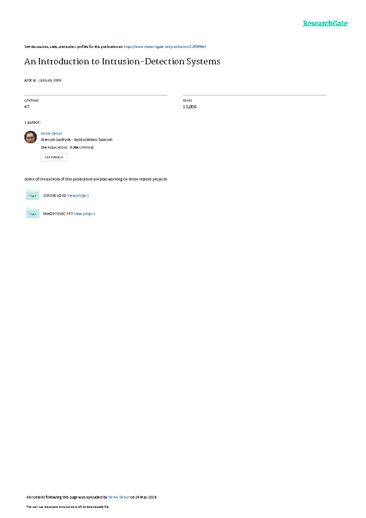 An Introduction to Intrusion-Detection Systems - See discussions, stats ...