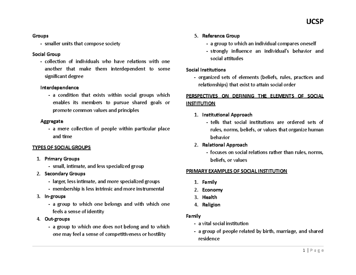 ReviewerUCSP Lecture notes 1 Groups smaller units that compose