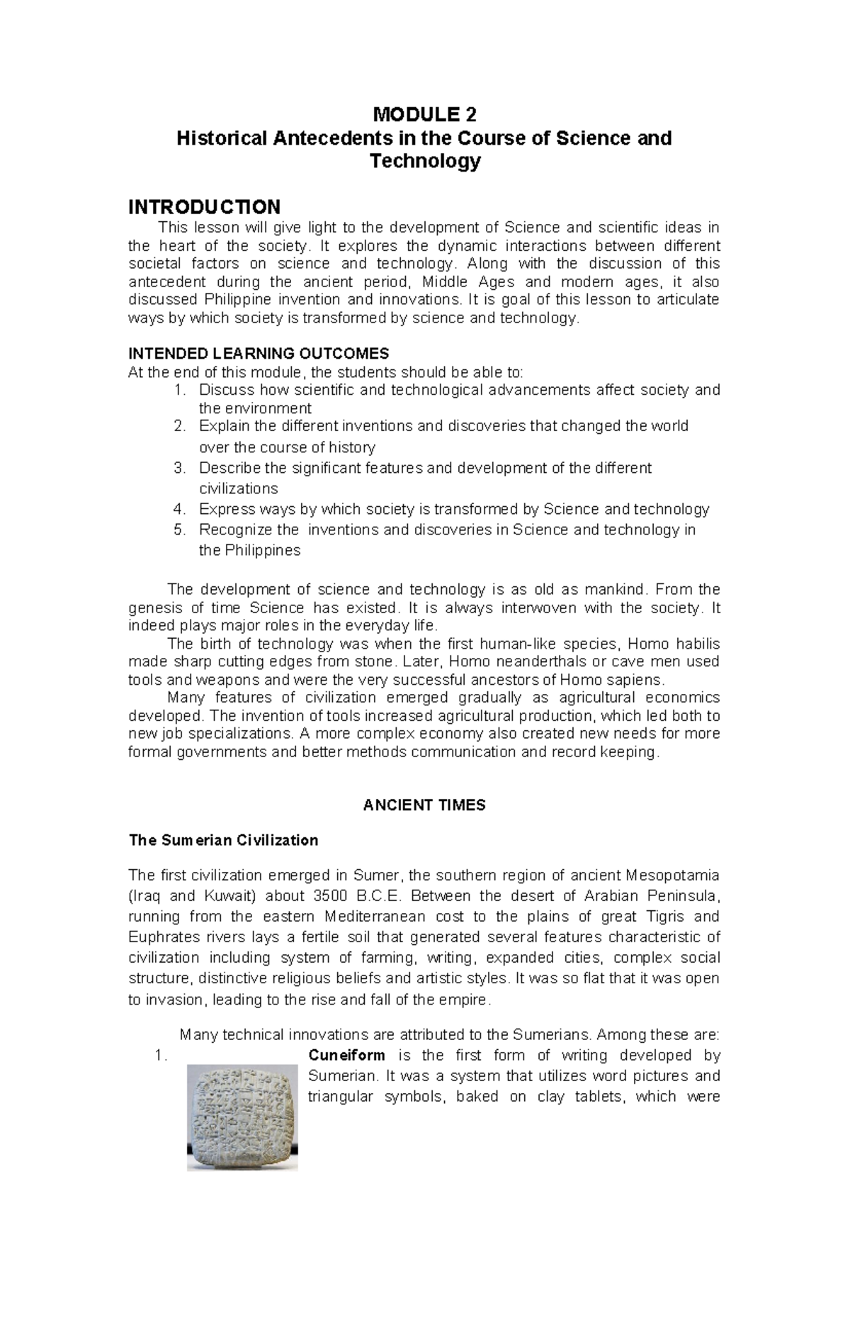 Module 2 - Historical Antecedents IN THE Course OF Science AND ...