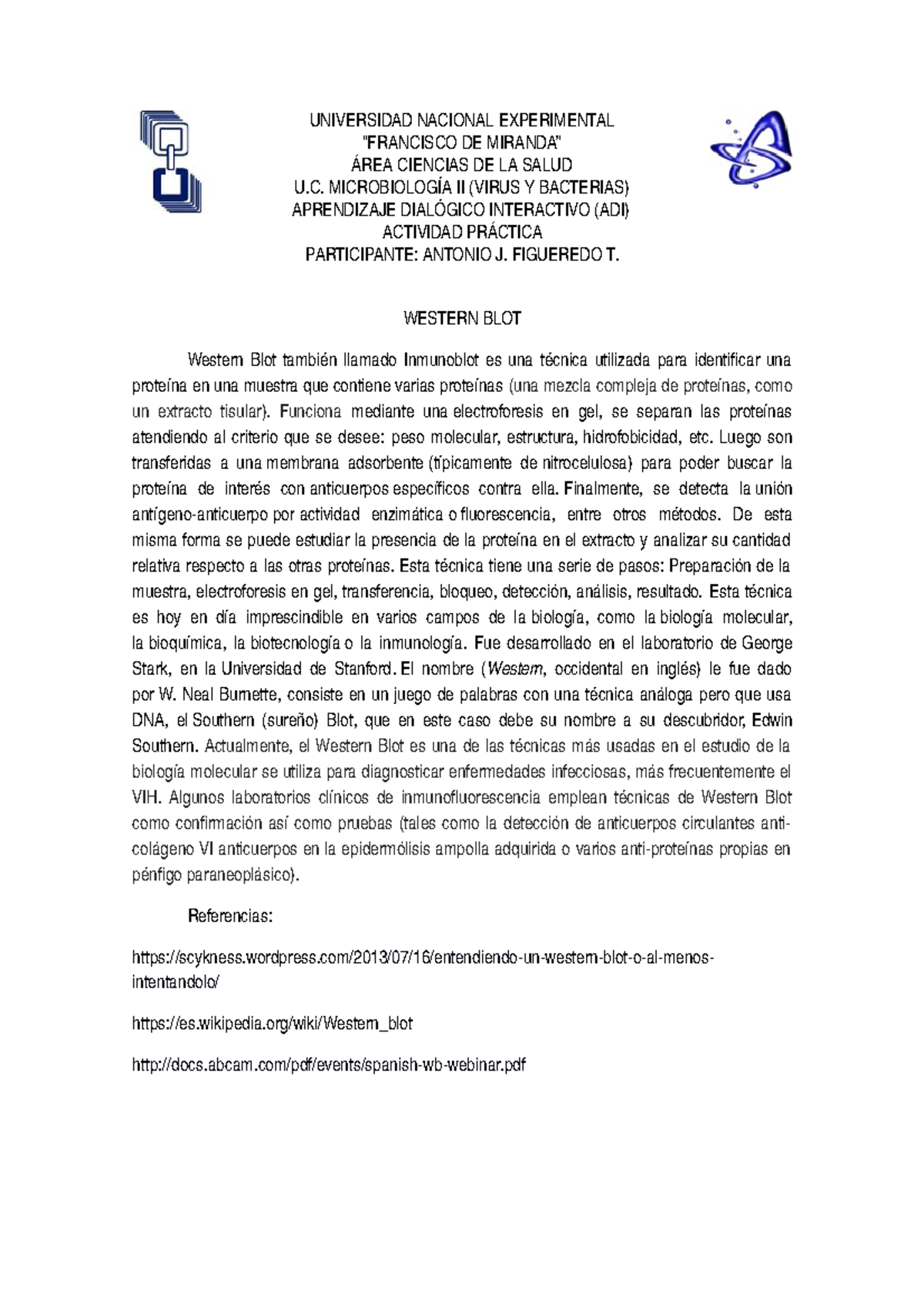 Western Blot Tecnica Apuntes 3 Morfofisiologia Guias De La Unefm Studocu