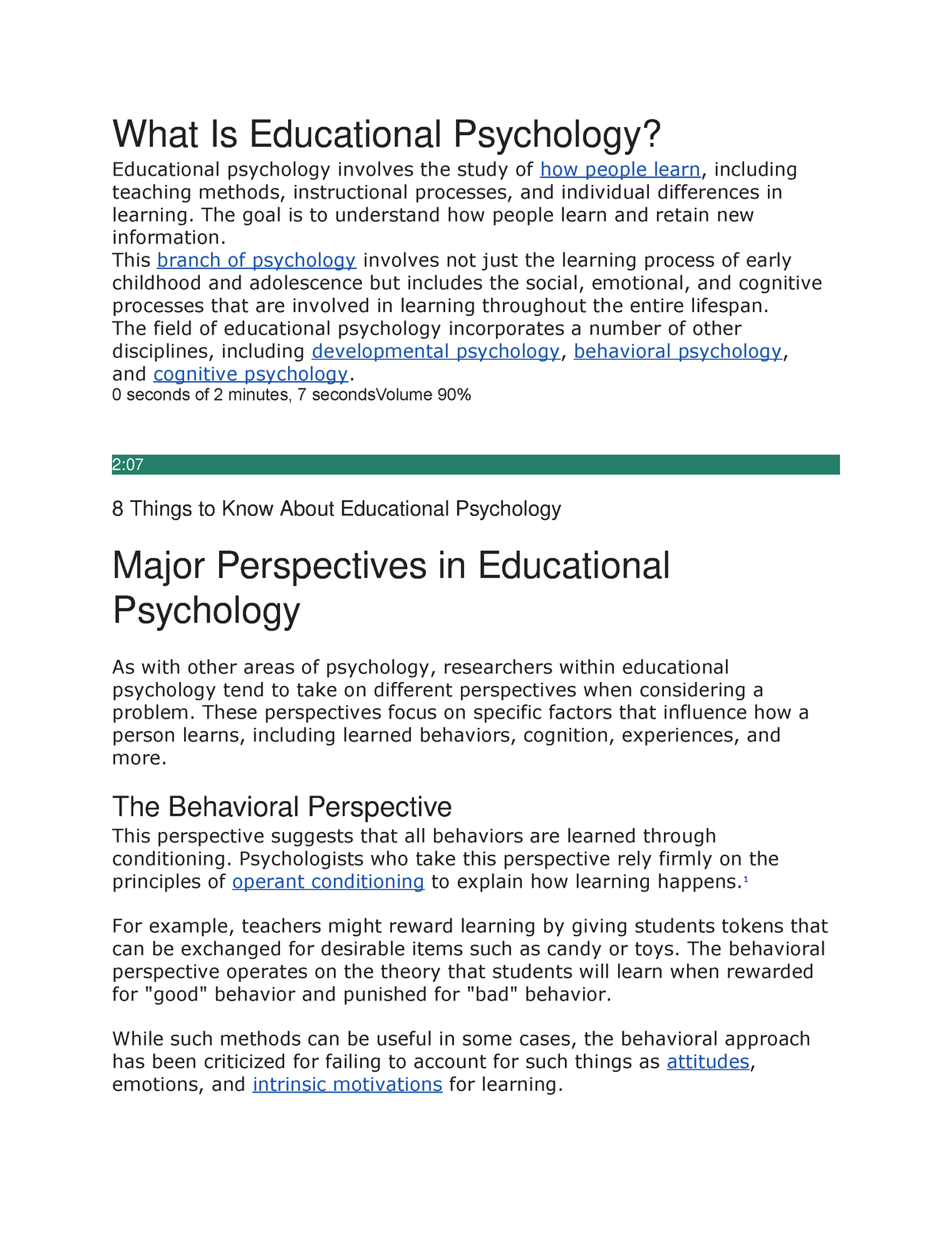 Module 1 Educational Psychology - What Is Educat Ional Psychol Ogy ...