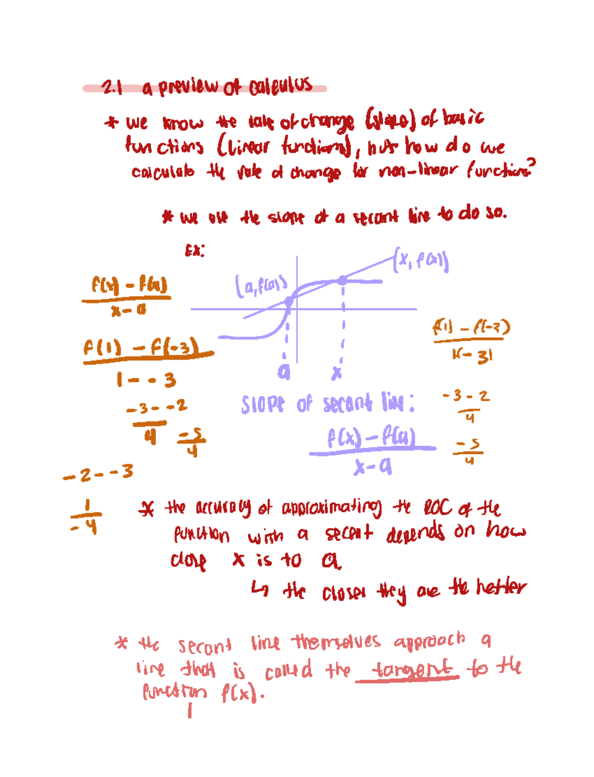 Summer first day - 2 a preview of calculus we know the rate ofchange ...