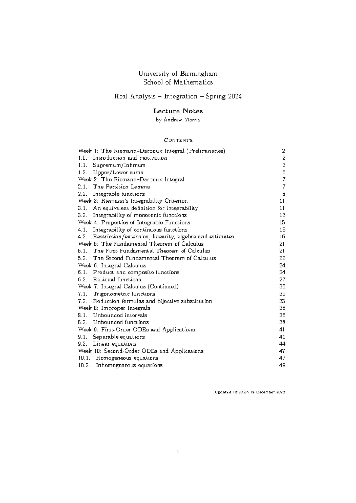 1RA Lecture Notes 2023-2024-3 - University of Birmingham Lecture Notes ...