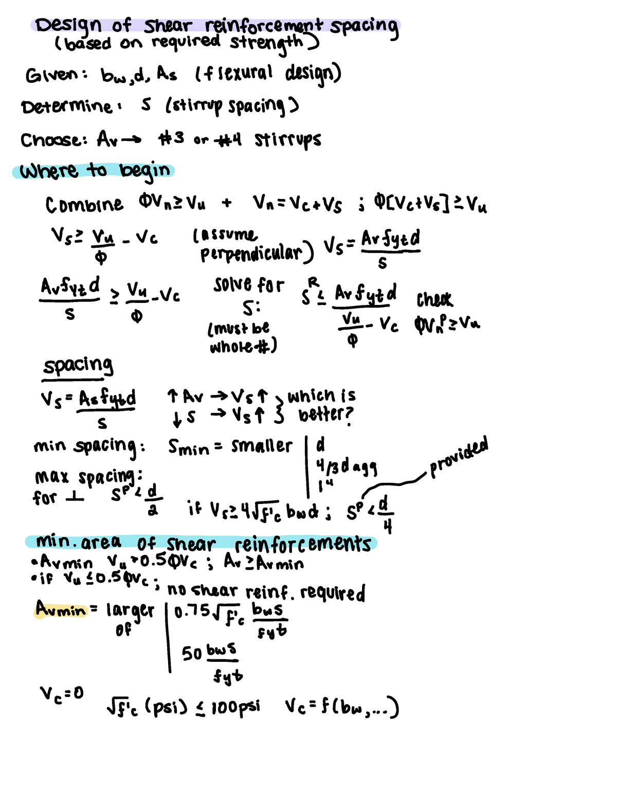 CE 341 - Lecture 14 Design of Shear Reinforcements - Design of shear ...