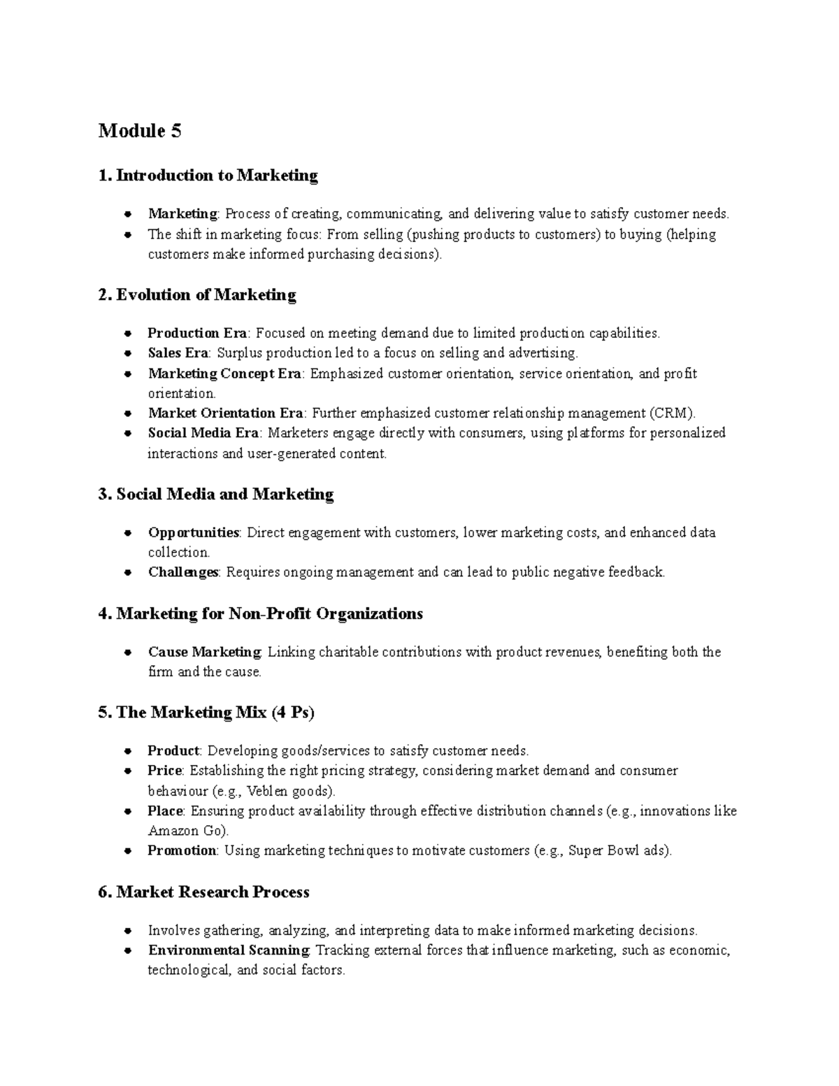 Module 5 - Practice - Module 5 1. Introduction to Marketing Marketing ...